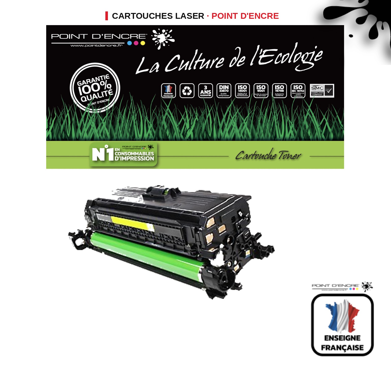 Cartouche laser POINT D'ENCRE  650A — JAUNE