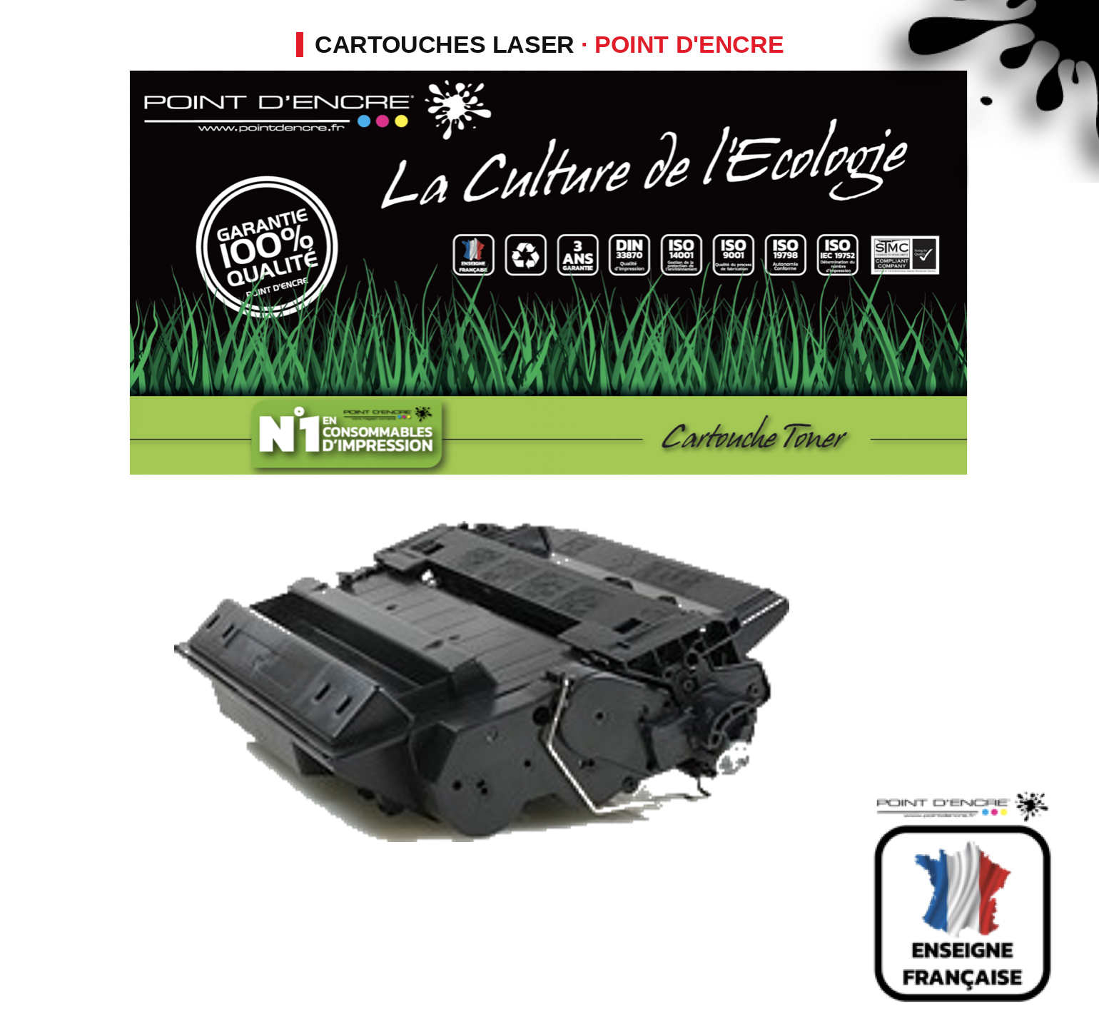 Cartouche laser POINT D'ENCRE Canon 724 — NOIR