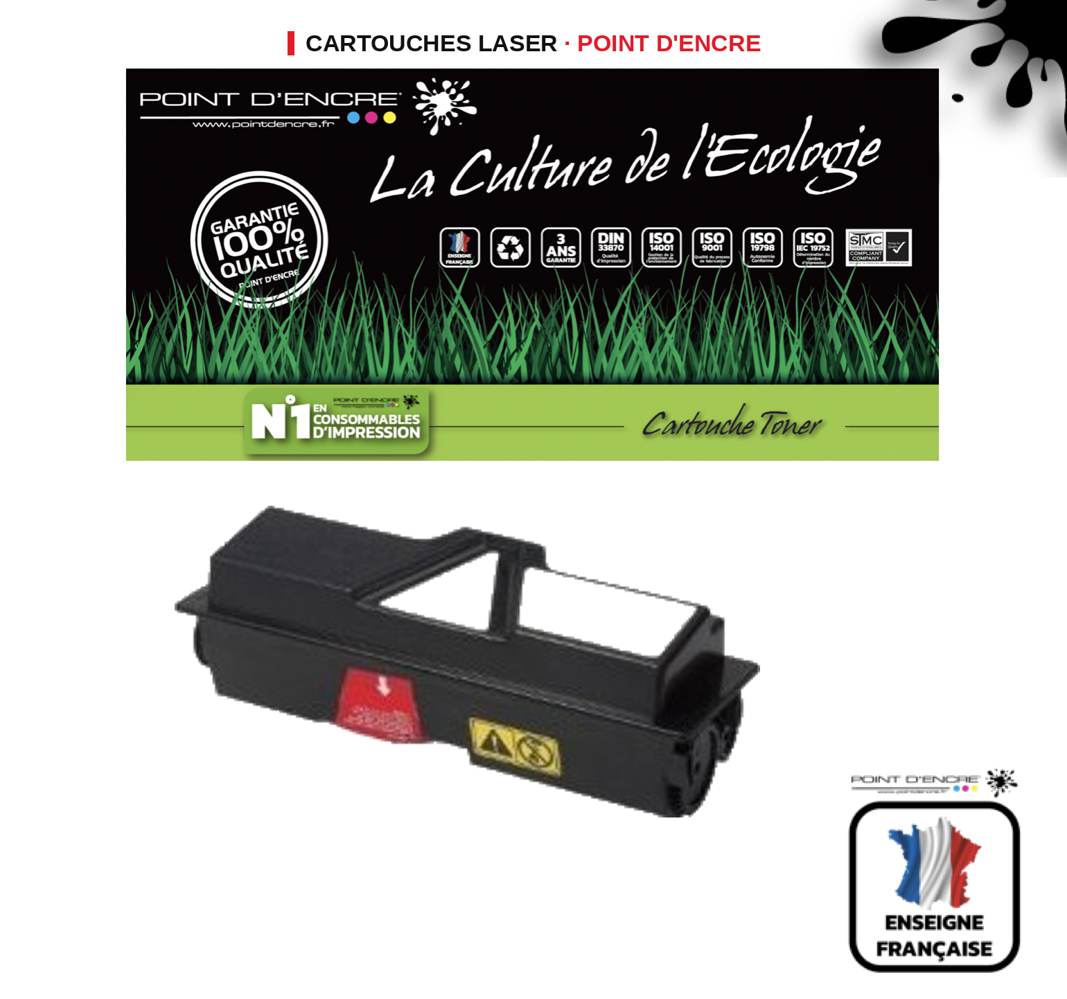 Cartouche laser POINT D'ENCRE Kyocera 1140 — NOIR