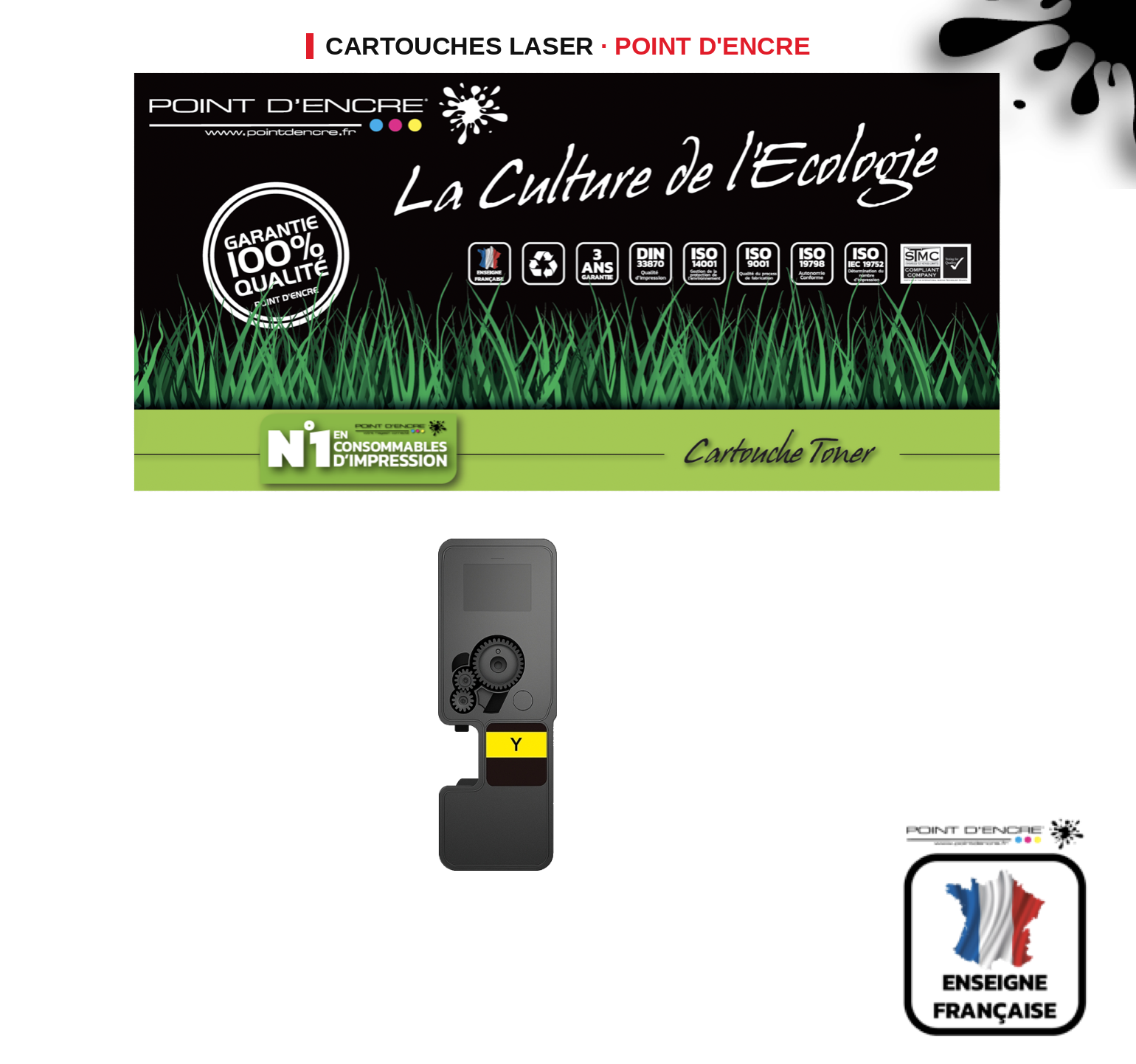 Cartouche laser POINT D'ENCRE Kyocera TK5490 — JAUNE