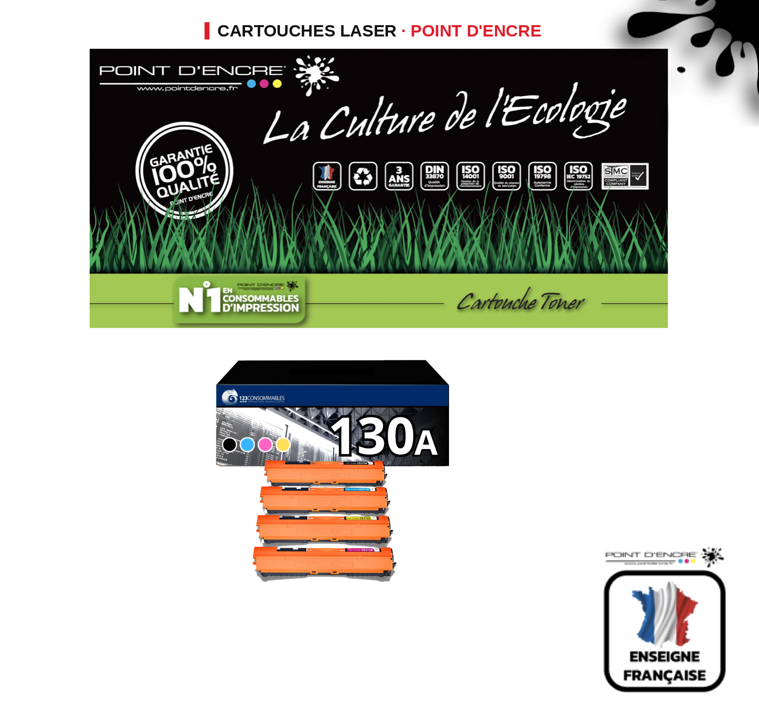 Cartouche laser POINT D'ENCRE Hp 130A — PACK