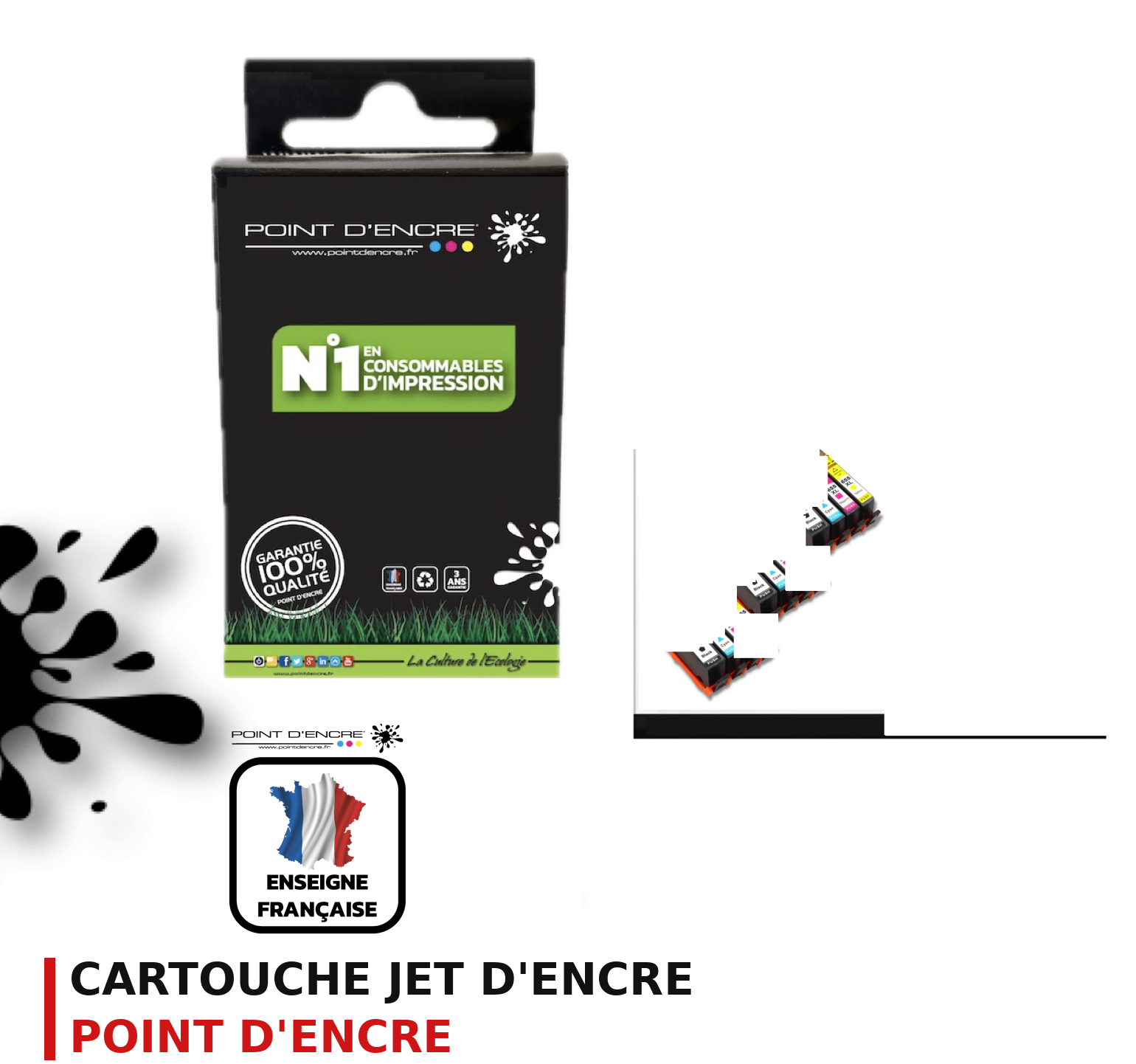 Cartouche d'encre POINT D'ENCRE Hp 655XL — PACK