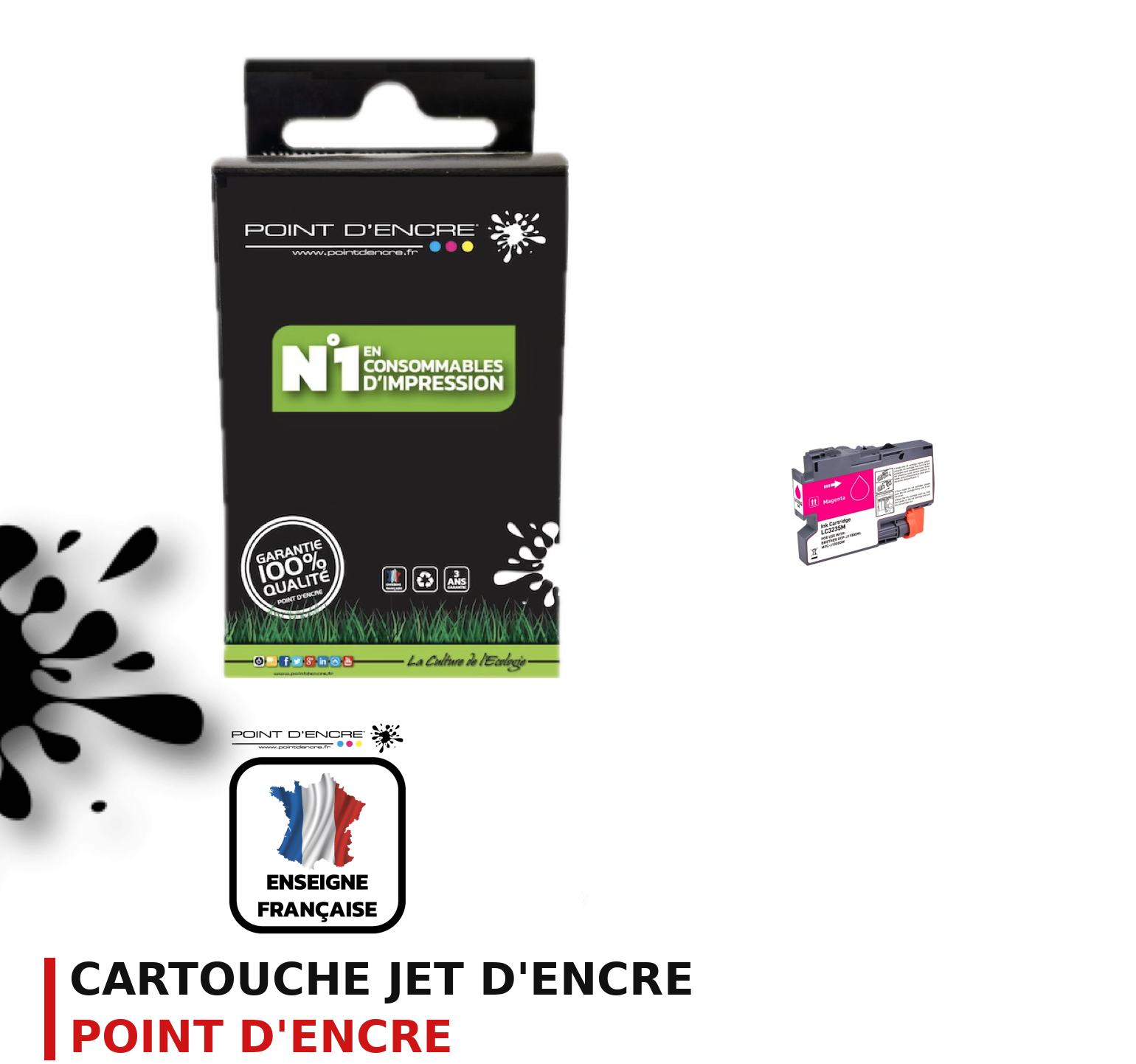 Cartouche d'encre POINT D'ENCRE Brother LC3235XLM — MAGENTA