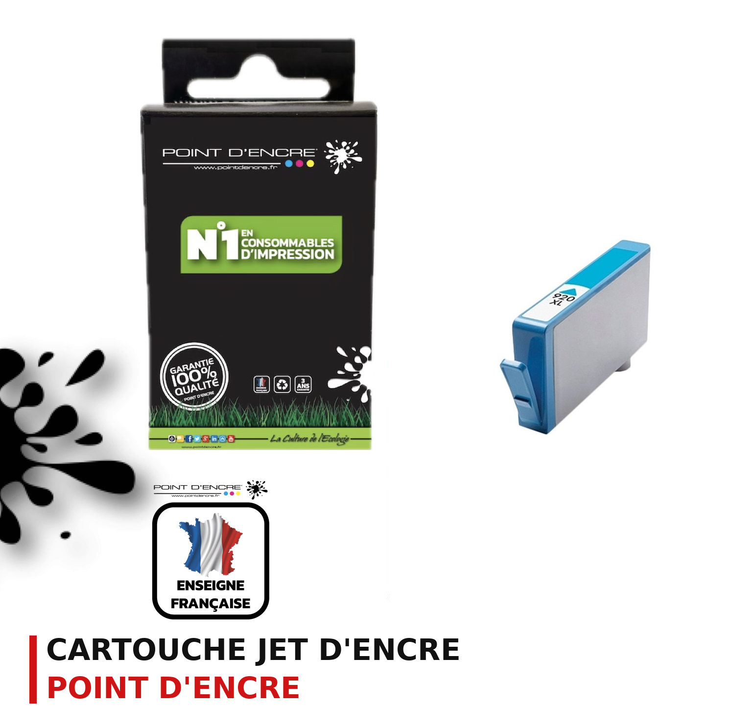 Cartouche d'encre POINT D'ENCRE Hp 920XL — CYAN