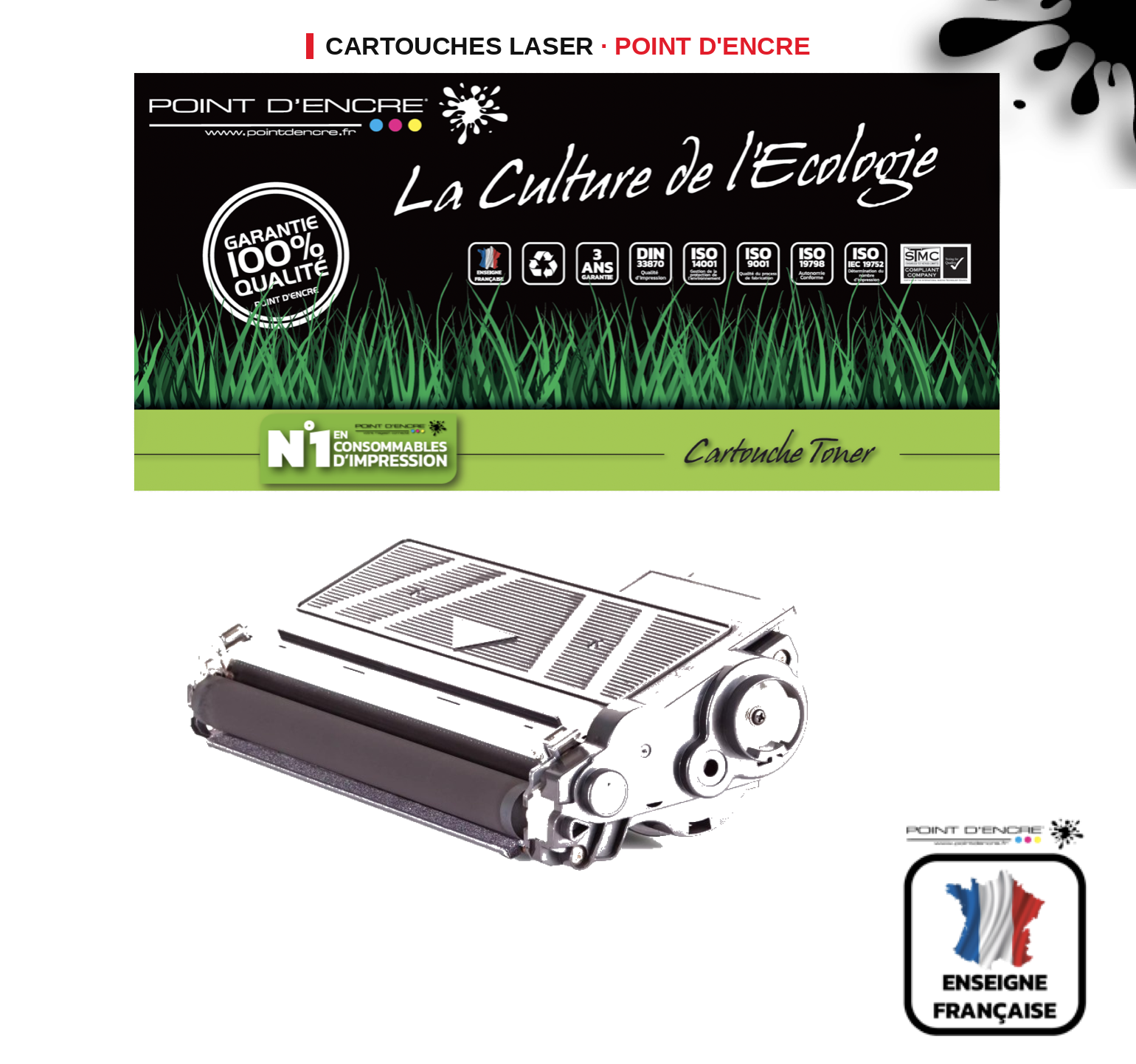Cartouche laser POINT D'ENCRE Brother 3390 — NOIR
