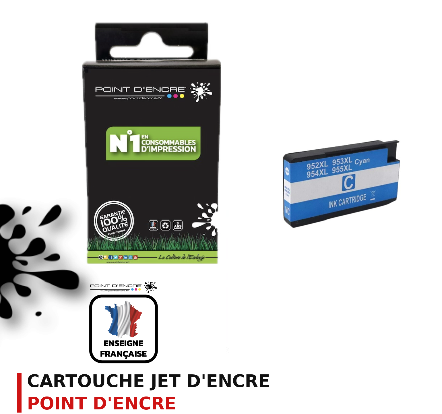 Cartouche d'encre POINT D'ENCRE Hp 953 — CYAN