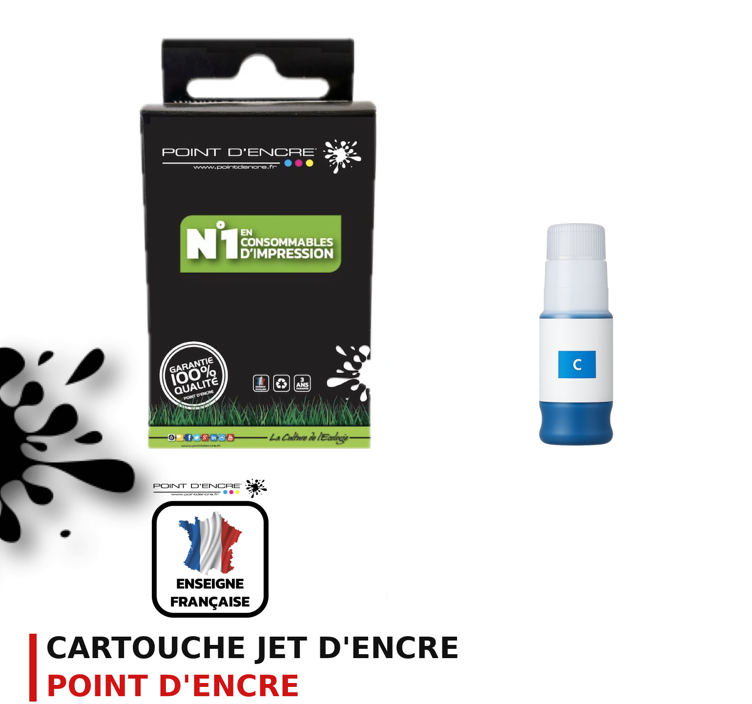 Cartouche d'encre POINT D'ENCRE Canon PFI050 — CYAN
