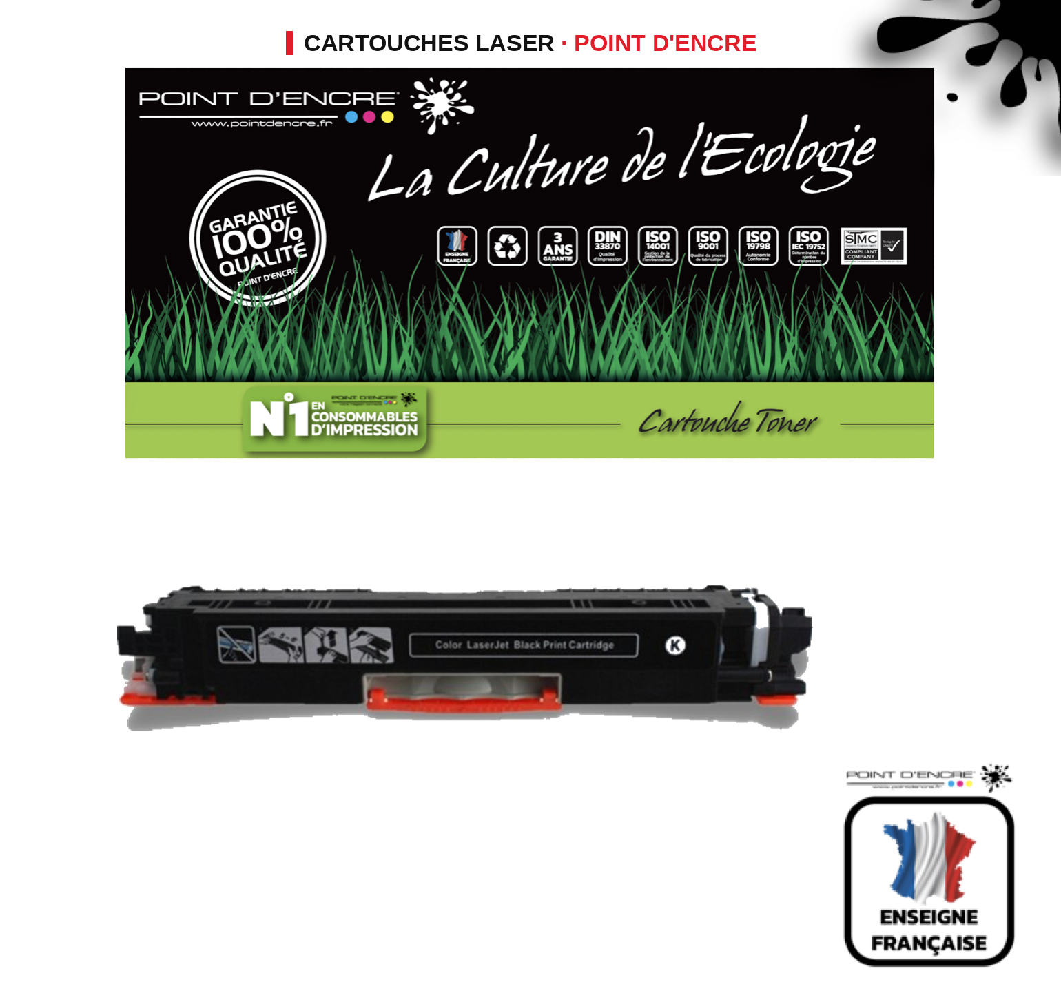 Cartouche laser POINT D'ENCRE Hp 130A — NOIR