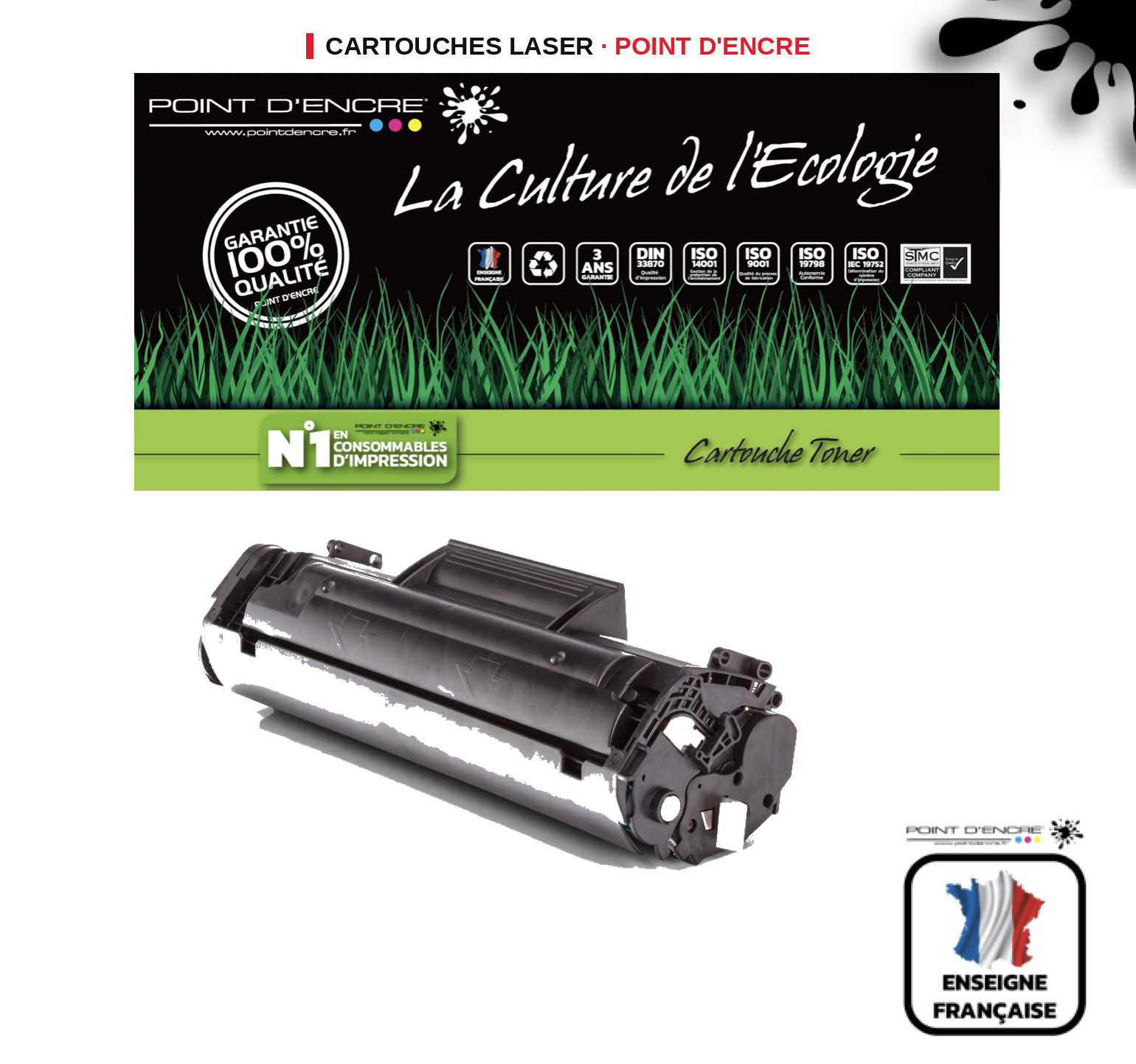 Cartouche laser POINT D'ENCRE Canon 703 — NOIR