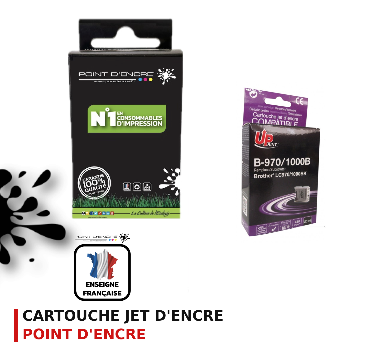 Cartouche d'encre POINT D'ENCRE Brother 970BK — NOIR
