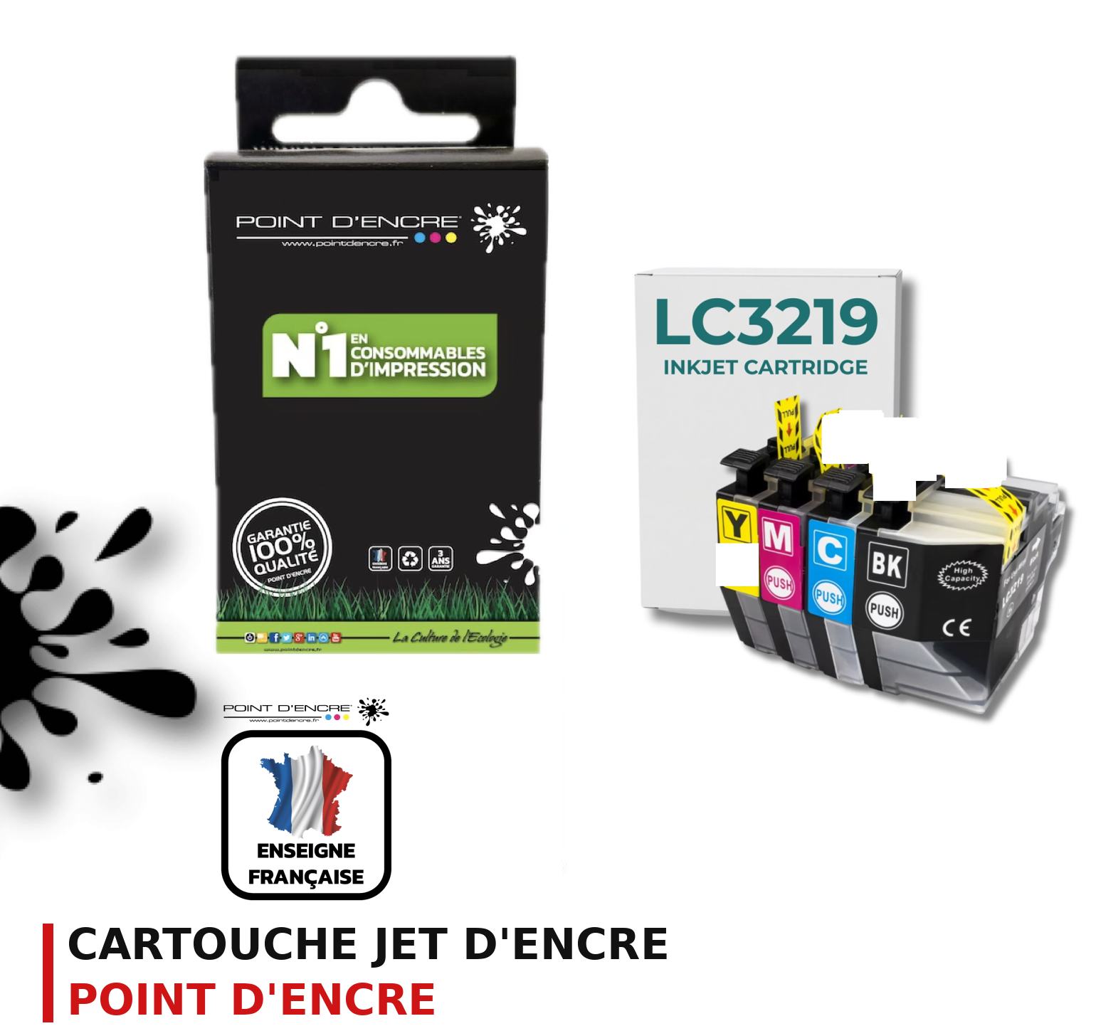 Cartouche d'encre POINT D'ENCRE Brother LC3219 — PACK
