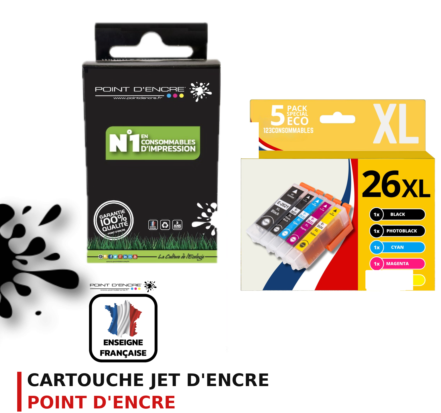 Cartouche d'encre POINT D'ENCRE Epson 26XL — PACK