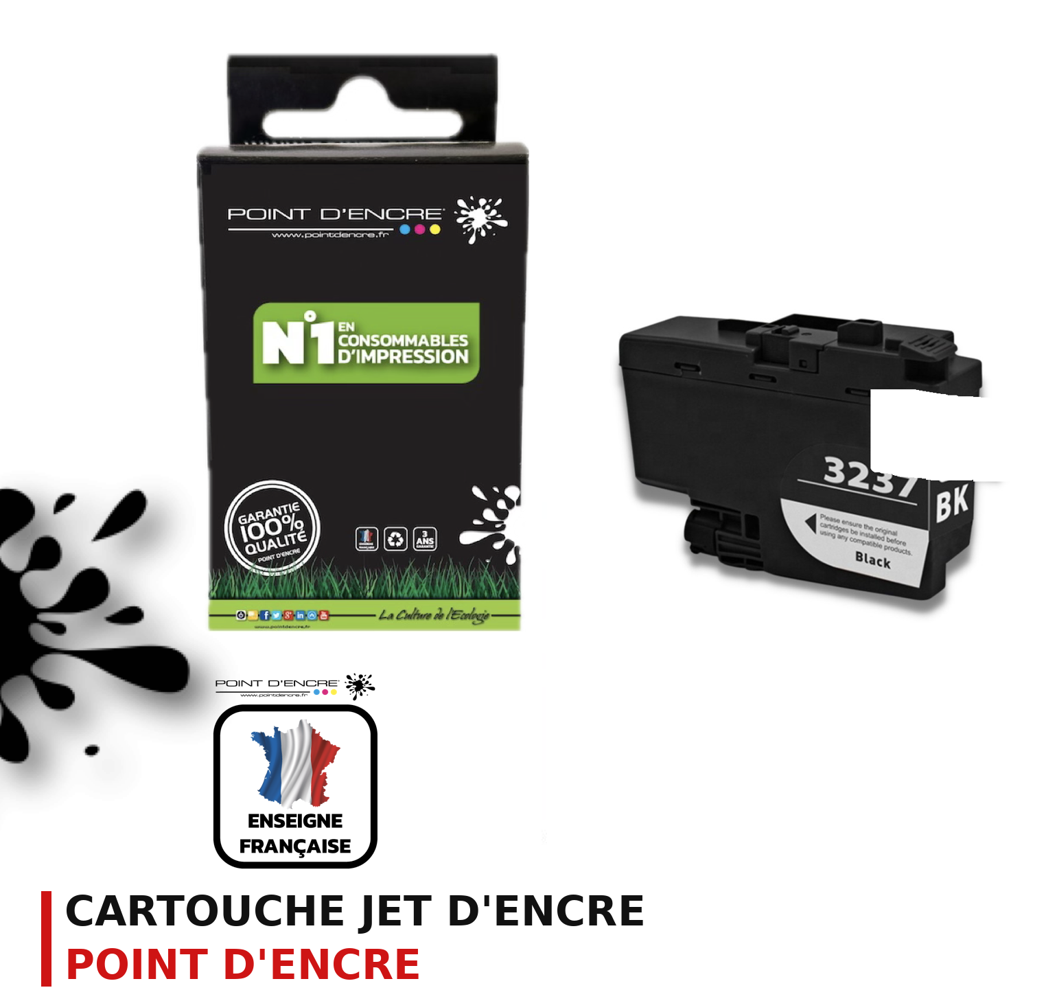 Cartouche d'encre POINT D'ENCRE Brother 3237BK — NOIR
