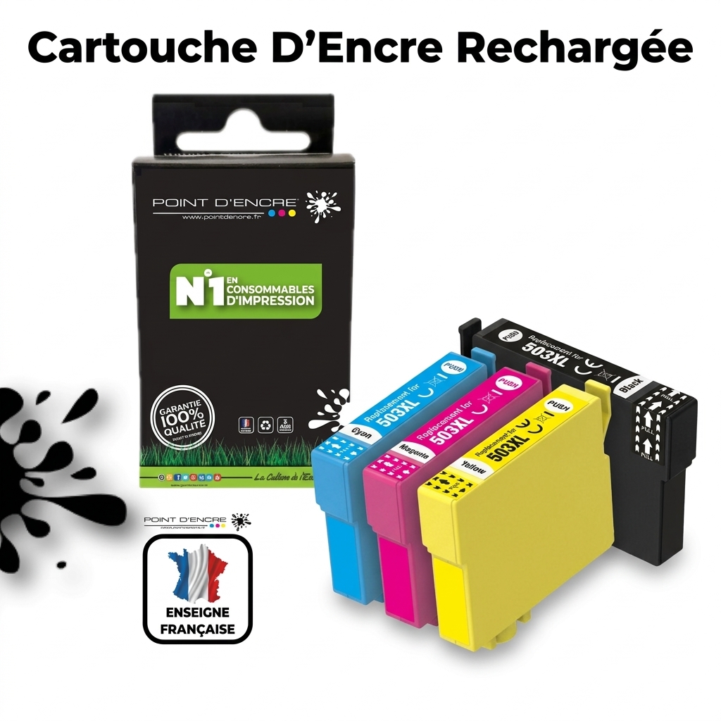 503XL - Piments - JAUNE - Grande capacité de Marque Française POINT D'ENCRE Pour imprimante compatible EPSON (cee)