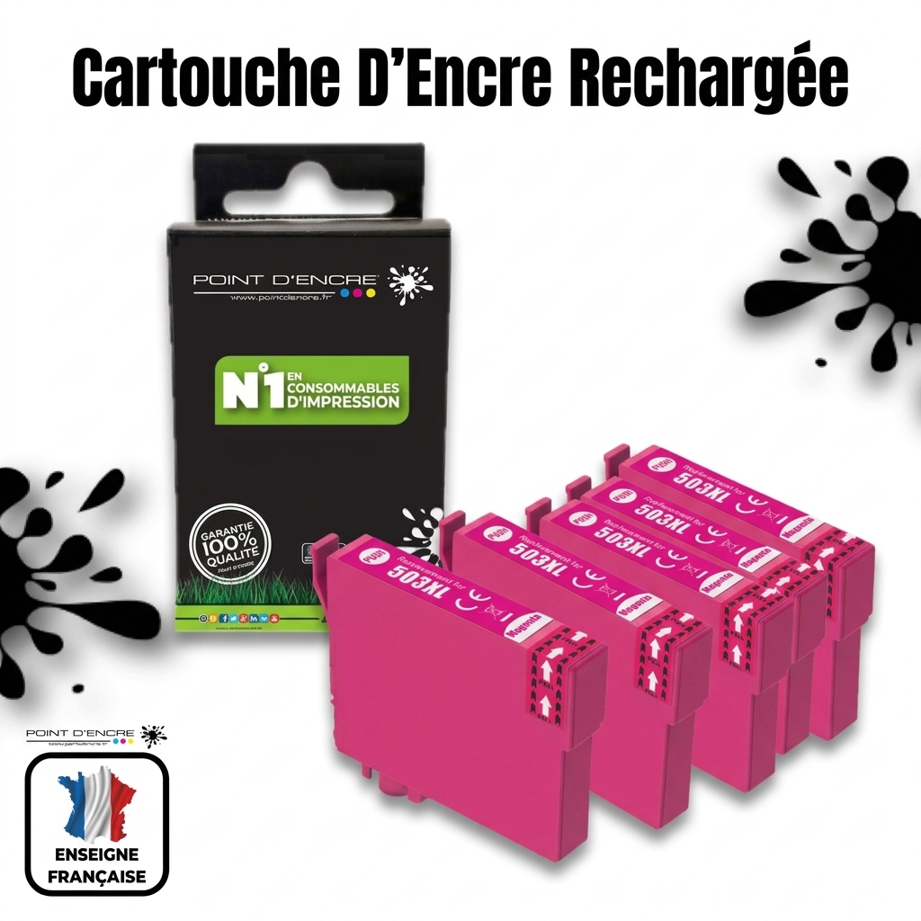 503XL - Piments - MAGENTA - Grande capacité de Marque Française POINT D'ENCRE Pour imprimante compatible EPSON (cee)