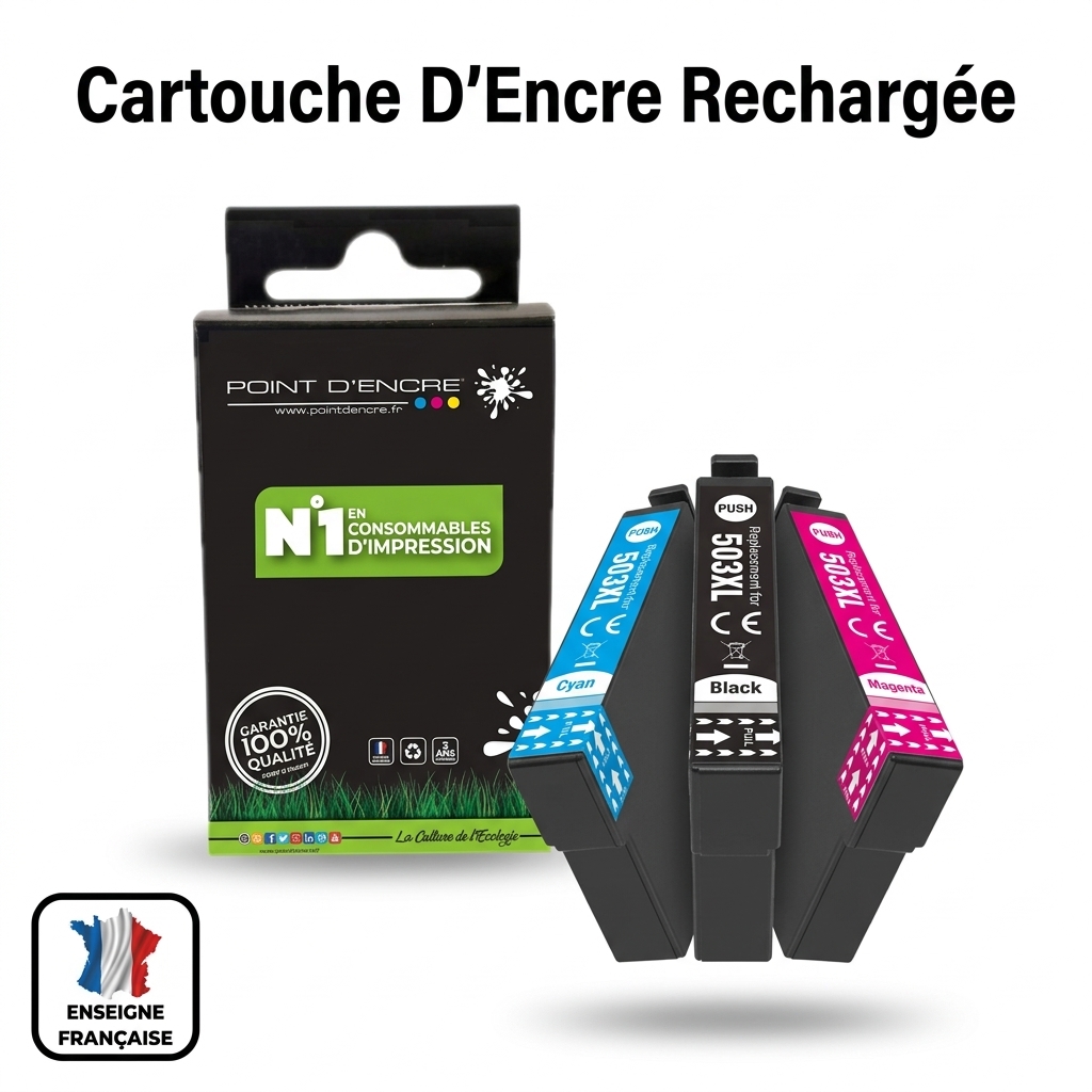 503XL - Piments - NOIR - Grande capacité de Marque Française POINT D'ENCRE Pour imprimante compatible EPSON (cee)