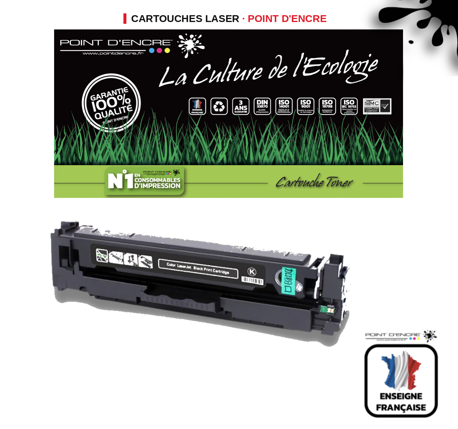 Cartouche laser POINT D'ENCRE Canon 054H — NOIR