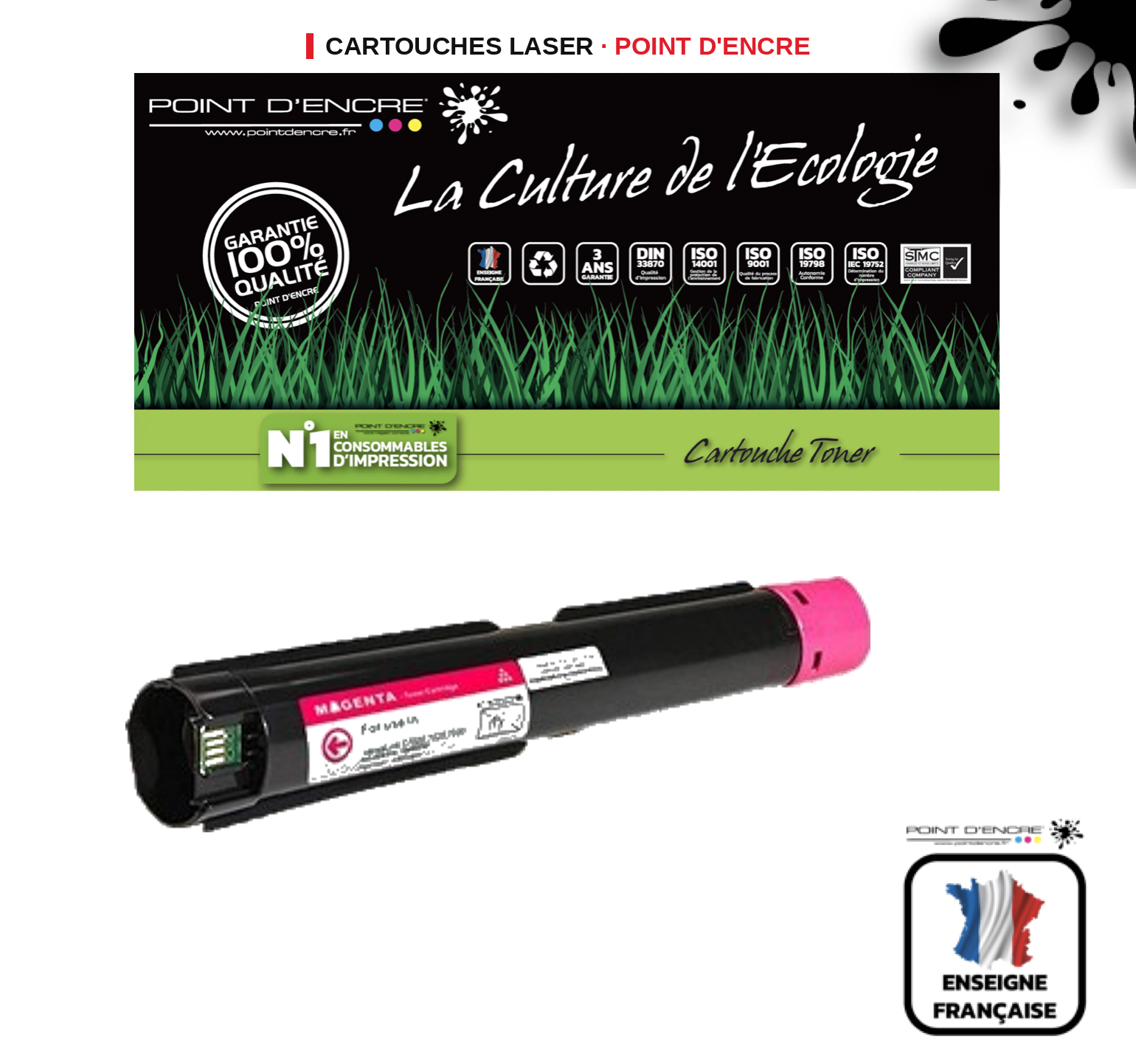 Cartouche laser POINT D'ENCRE Xerox C7000 — MAGENTA