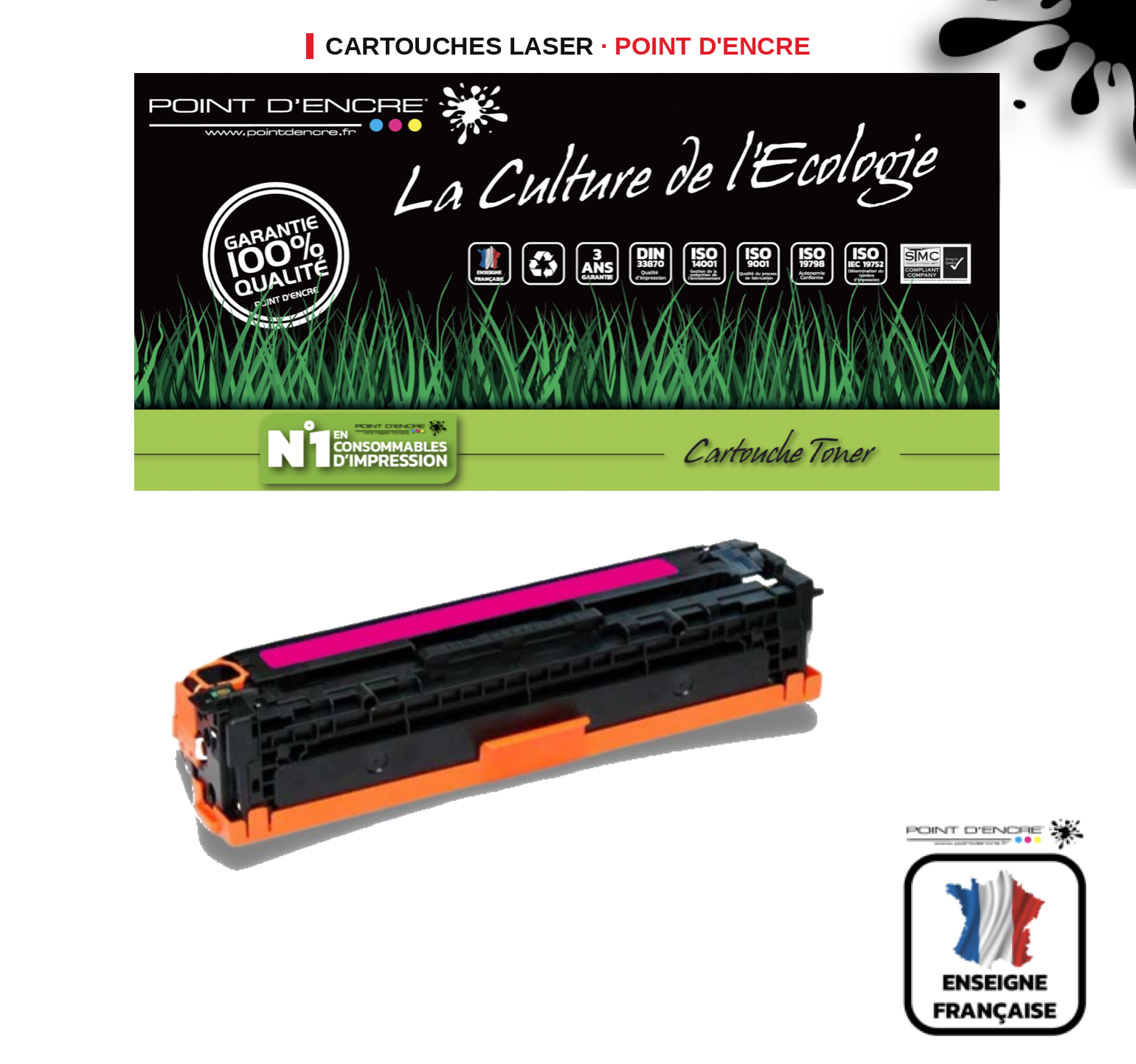 Cartouche laser POINT D'ENCRE Hp 305A — MAGENTA