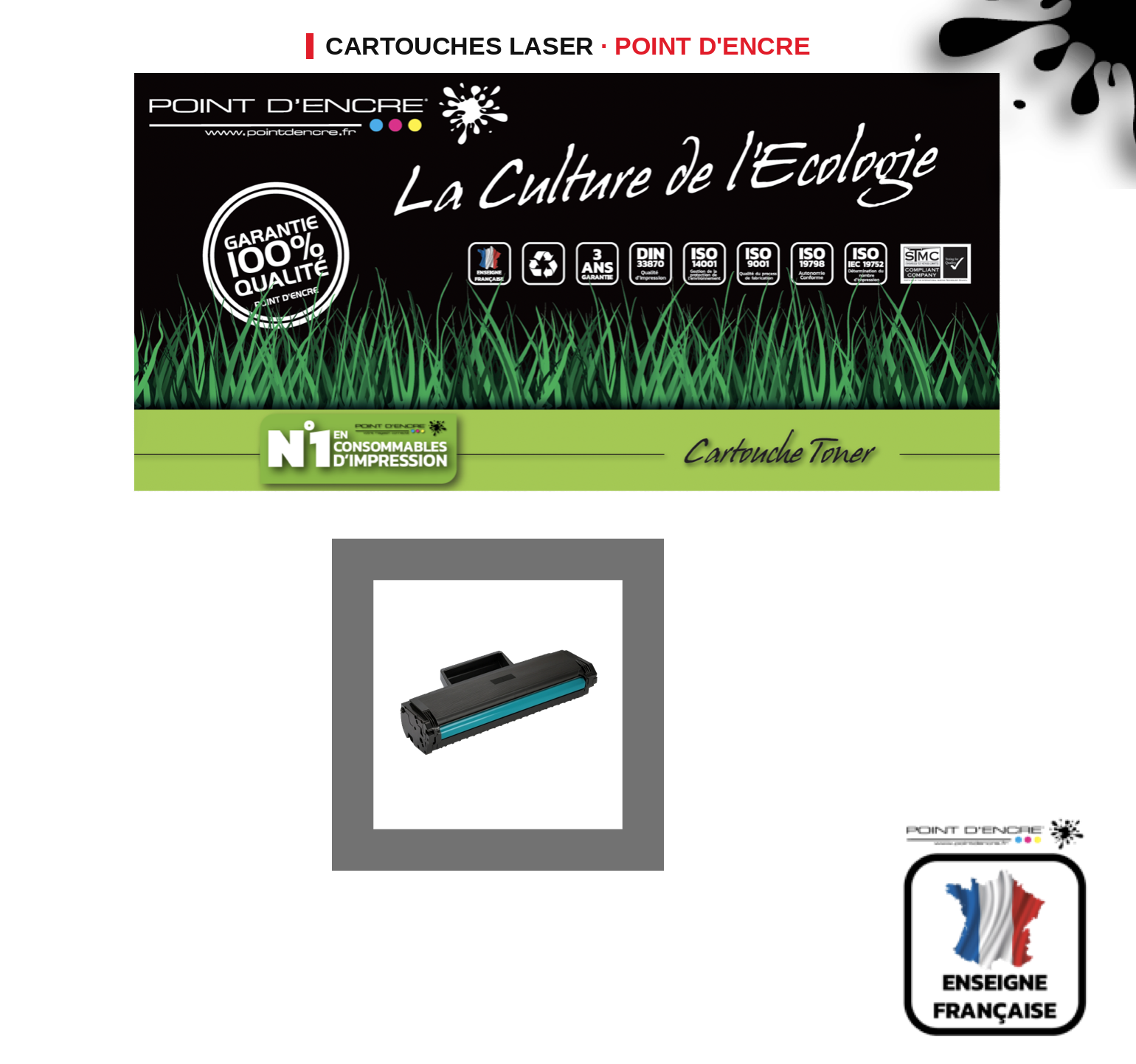 Cartouche laser POINT D'ENCRE Hp W1106A — NOIR