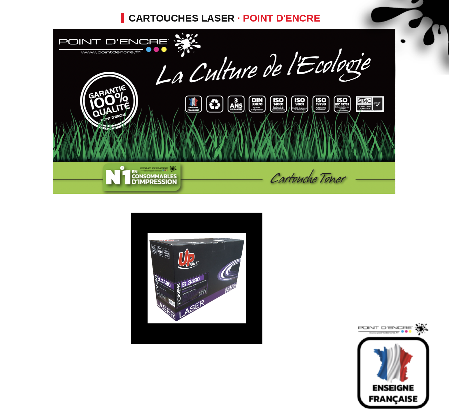 Cartouche laser POINT D'ENCRE Brother TN3430 — NOIR