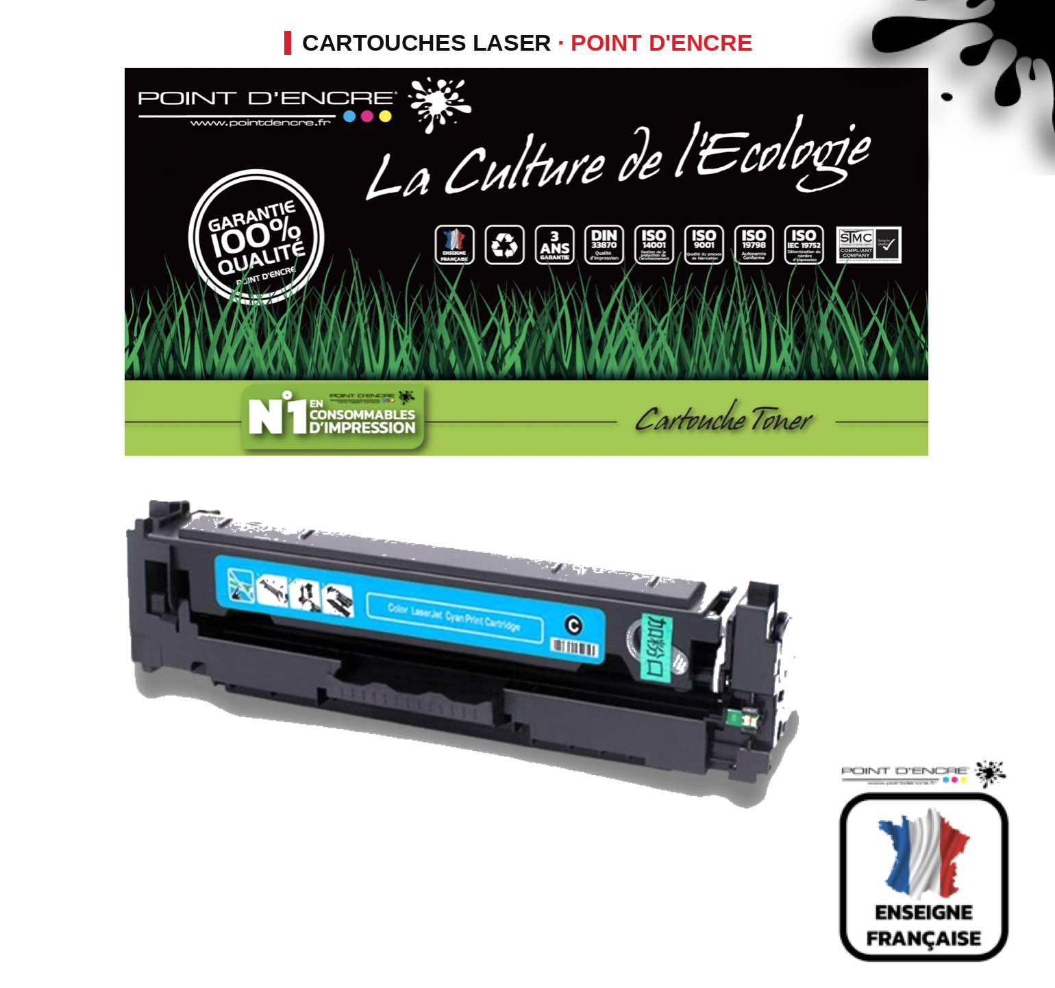 Cartouche laser POINT D'ENCRE Canon 054H — CYAN