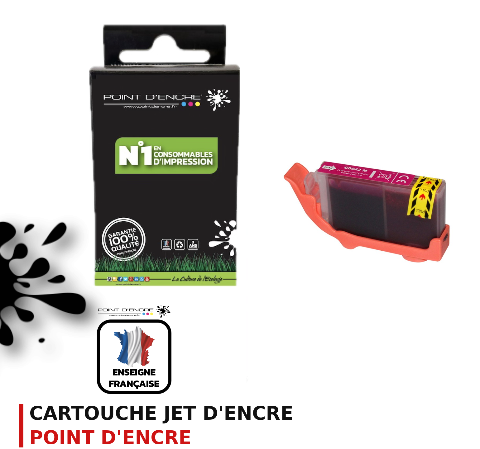 Cartouche d'encre POINT D'ENCRE Canon 42M — MAGENTA