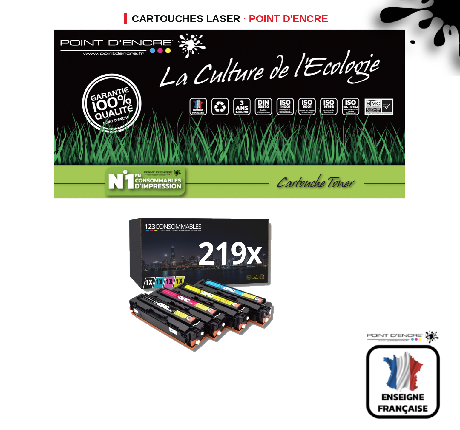 Cartouche laser POINT D'ENCRE Hp 219X — PACK