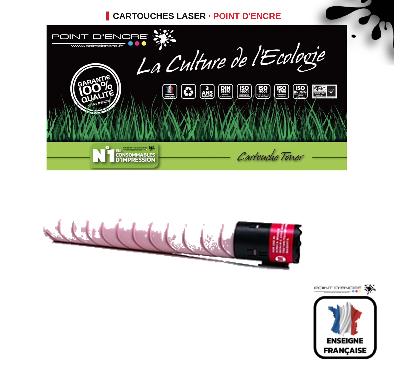 Cartouche laser POINT D'ENCRE Konica Minolta TN220 — MAGENTA