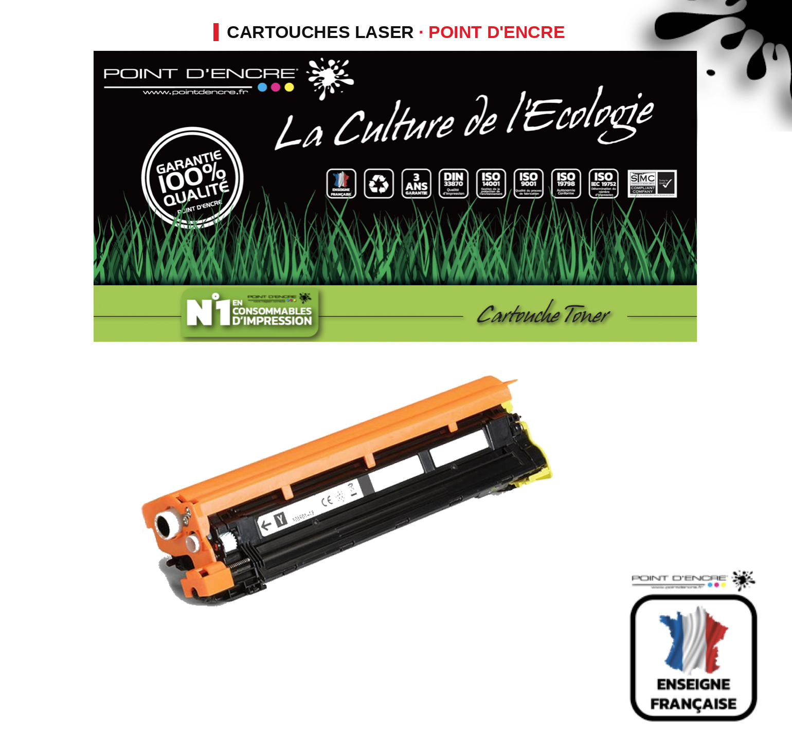 Tambour POINT D'ENCRE Xerox 6510 — JAUNE