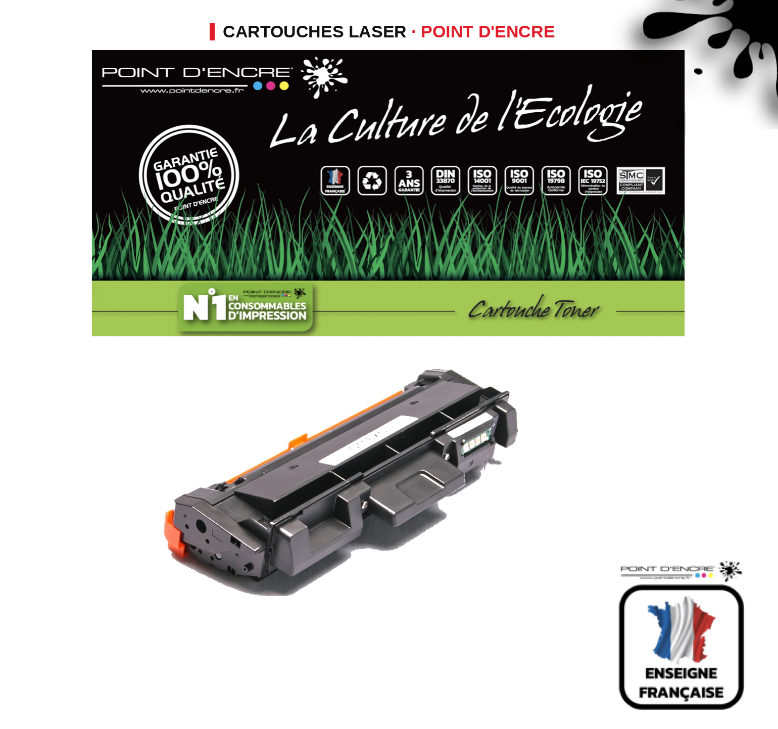 Cartouche laser POINT D'ENCRE Xerox B205 — NOIR