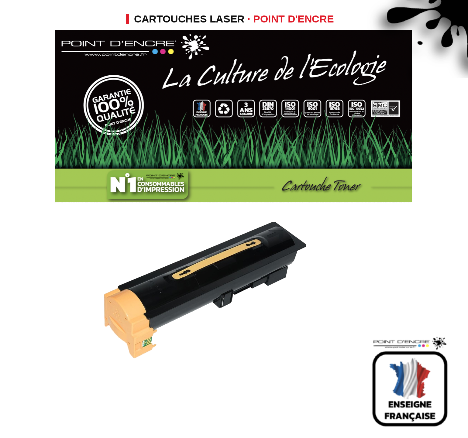 Cartouche laser POINT D'ENCRE Xerox 5325 — NOIR