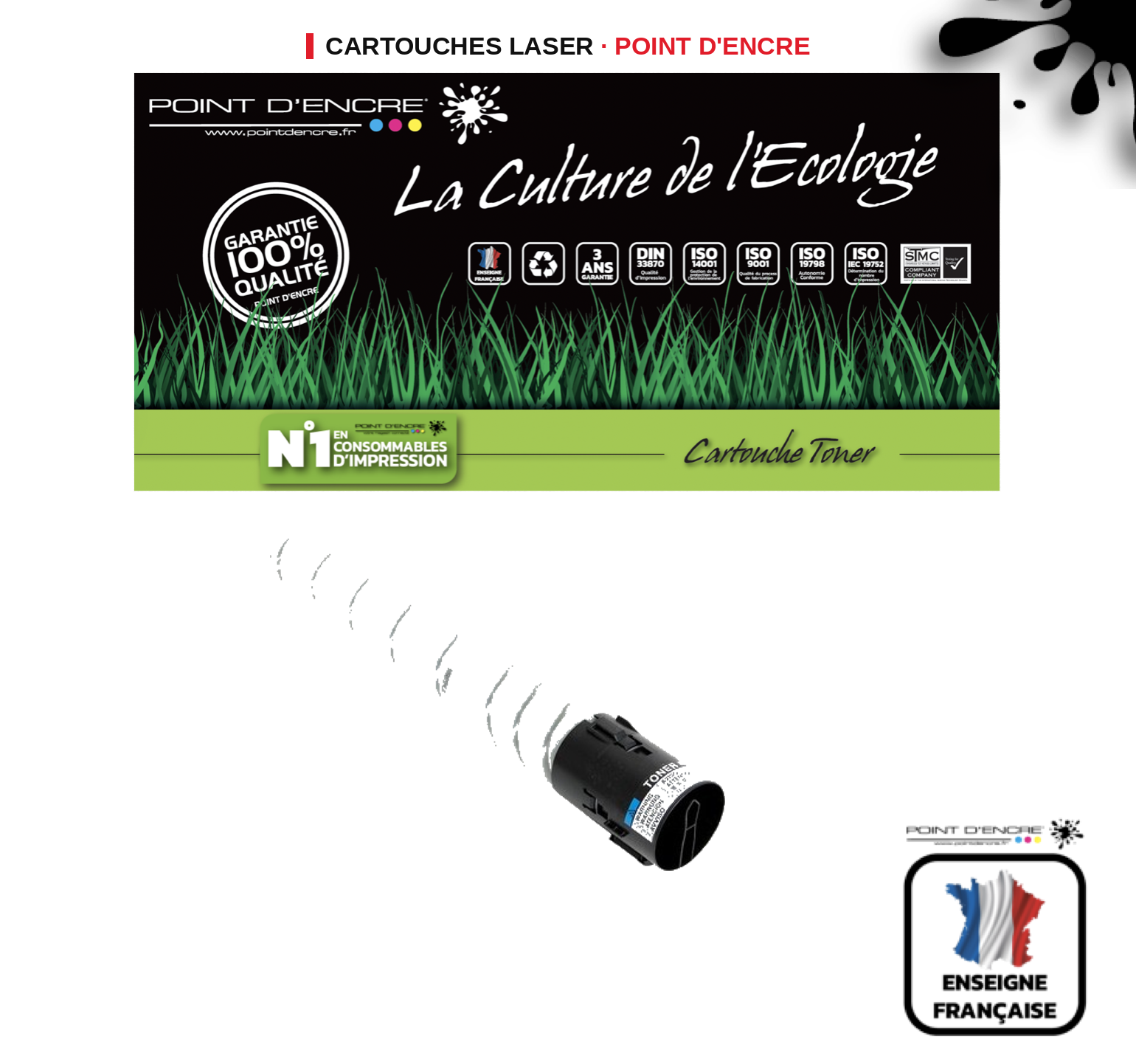 Cartouche laser POINT D'ENCRE Konica Minolta TN325 — NOIR