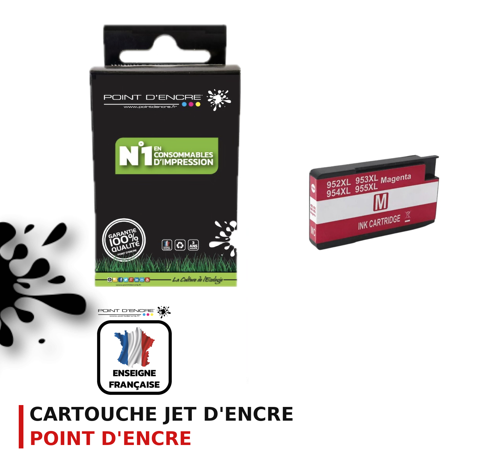 Cartouche d'encre POINT D'ENCRE Hp 953 — MAGENTA