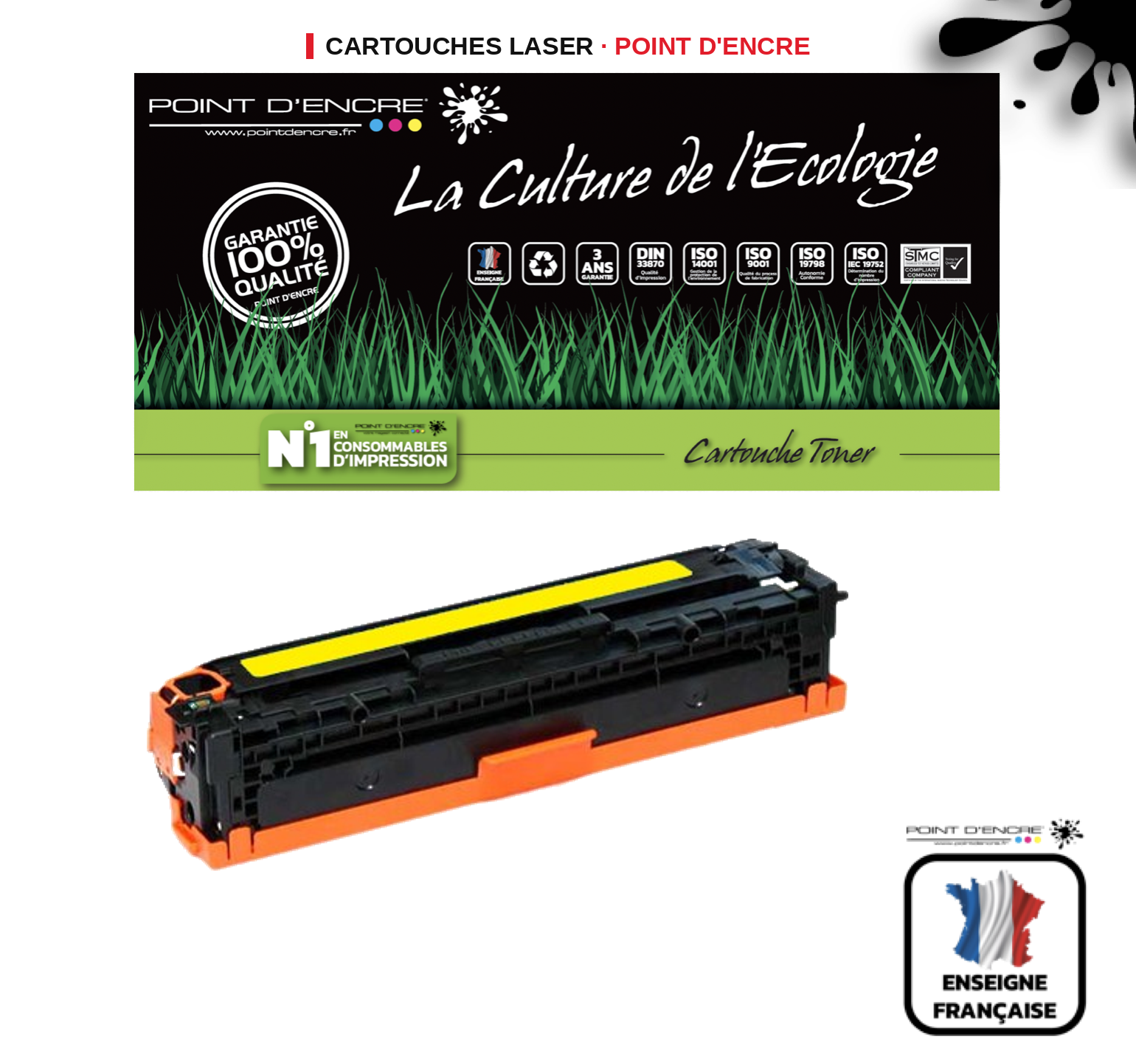 Cartouche laser POINT D'ENCRE Canon 718 — JAUNE