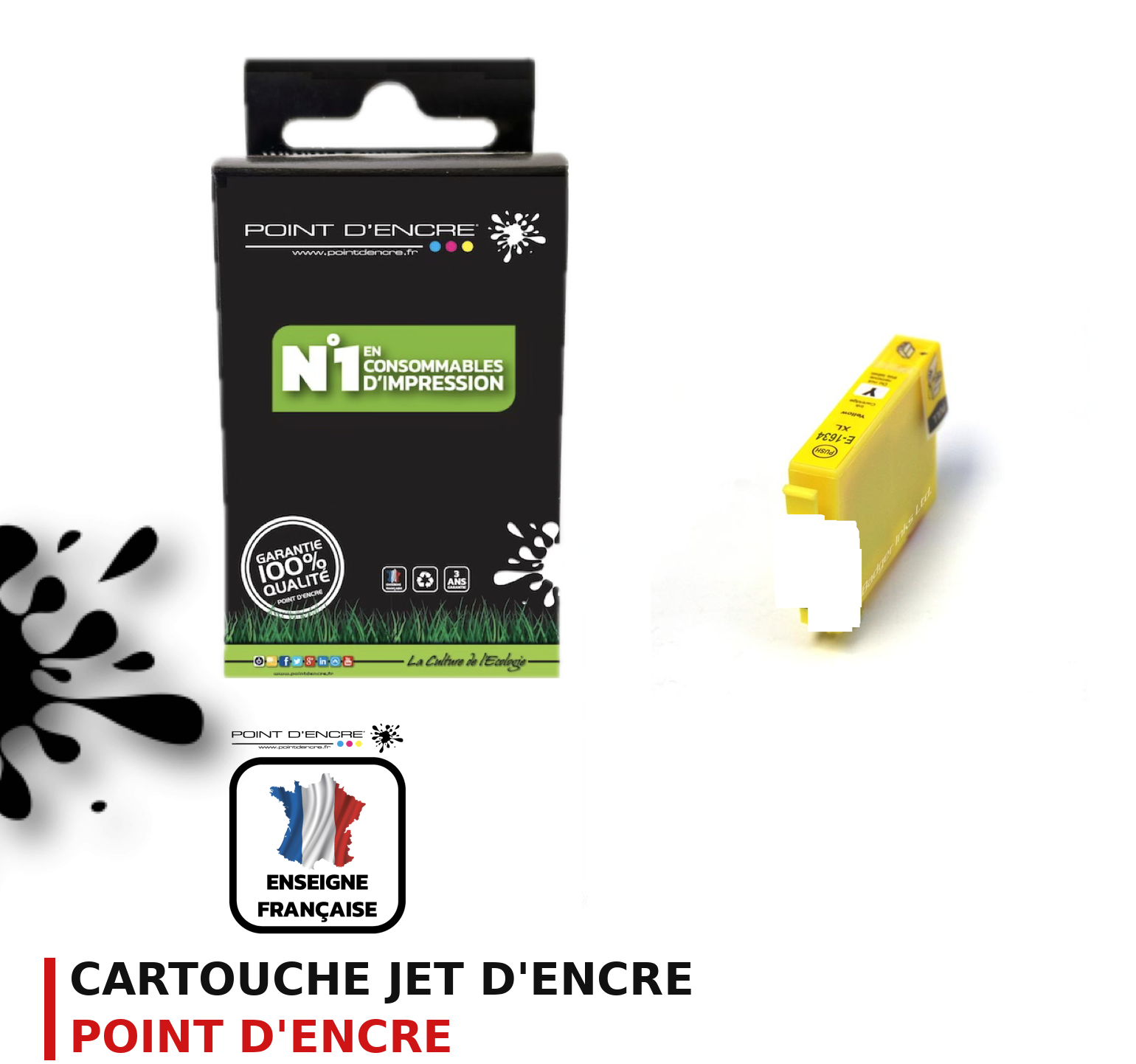 Cartouche d'encre POINT D'ENCRE Epson T16XL — JAUNE