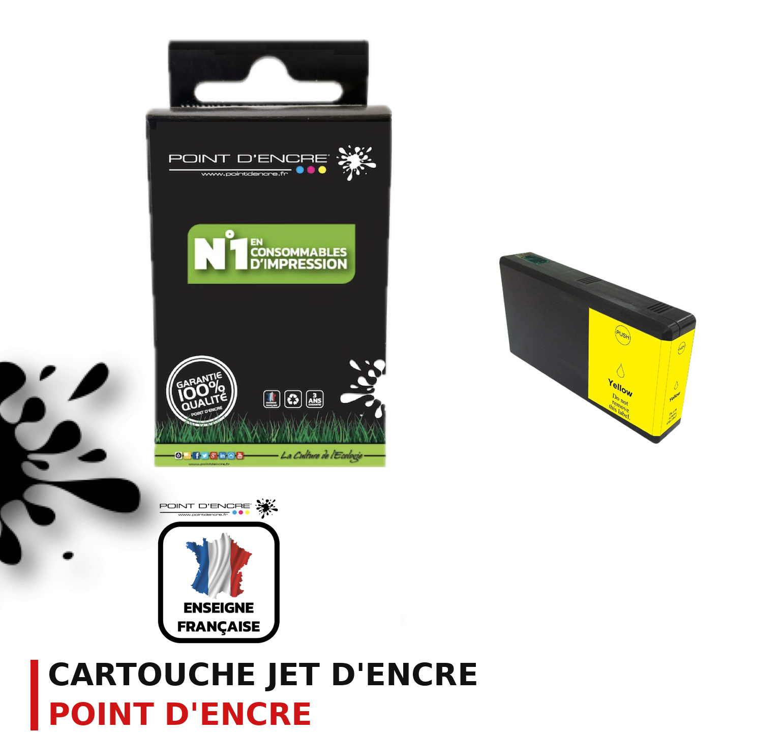 Cartouche d'encre POINT D'ENCRE Epson T7554 — JAUNE