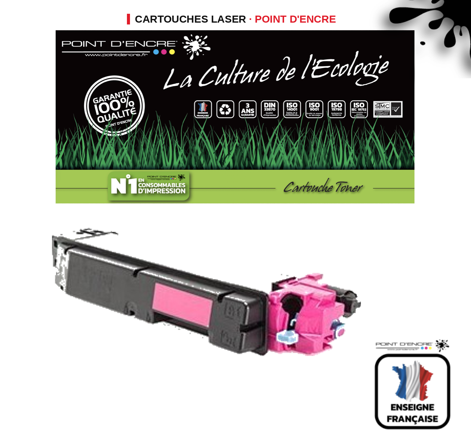 Cartouche laser POINT D'ENCRE Kyocera 5150M — MAGENTA