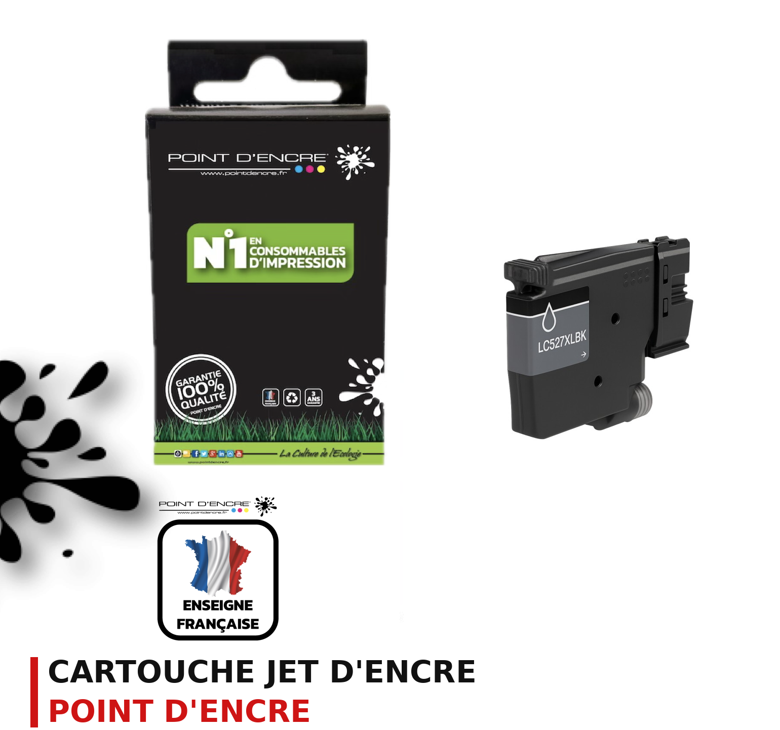 Cartouche d'encre POINT D'ENCRE Brother LC527XL — NOIR