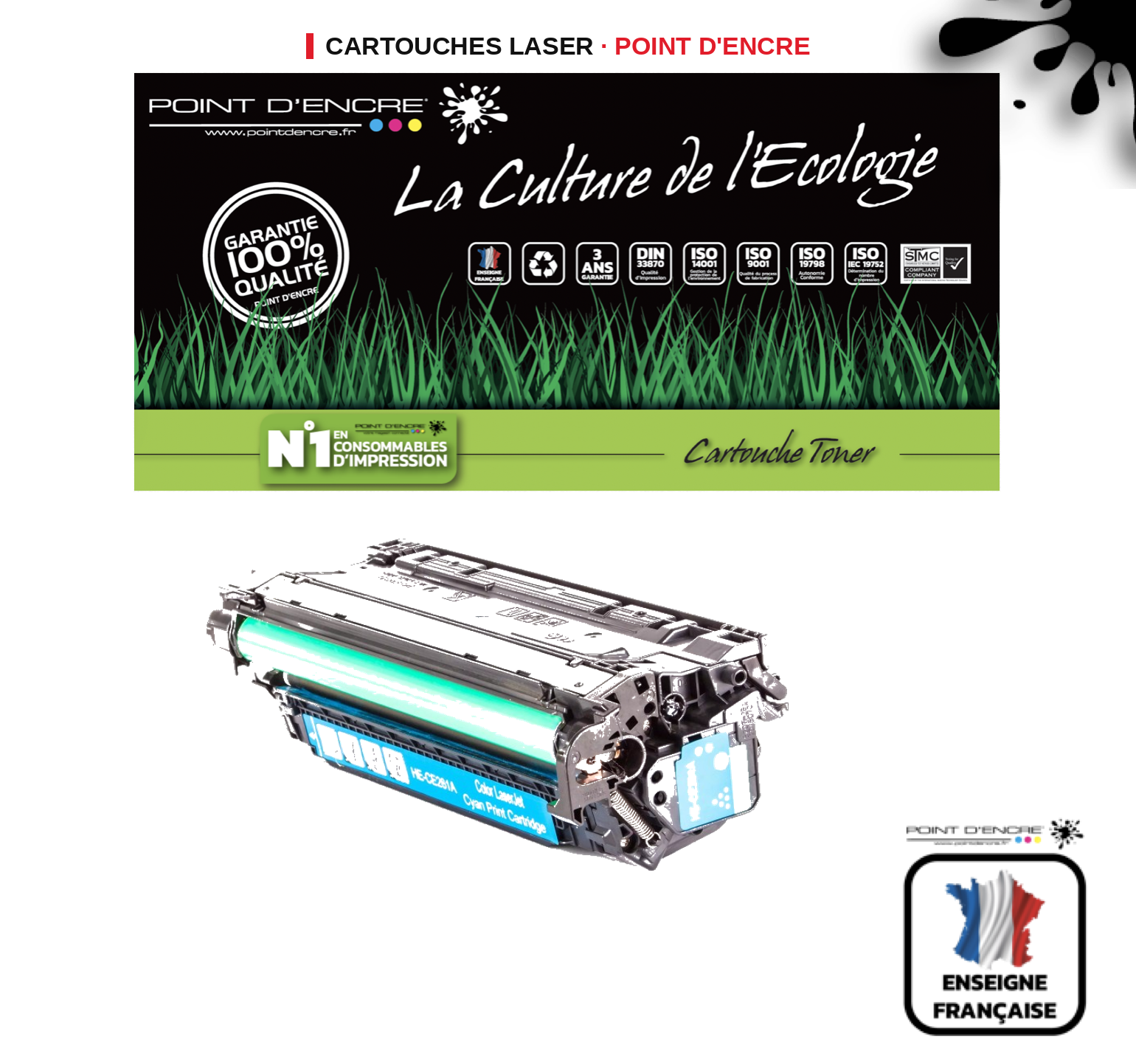 Cartouche laser POINT D'ENCRE  648A — CYAN
