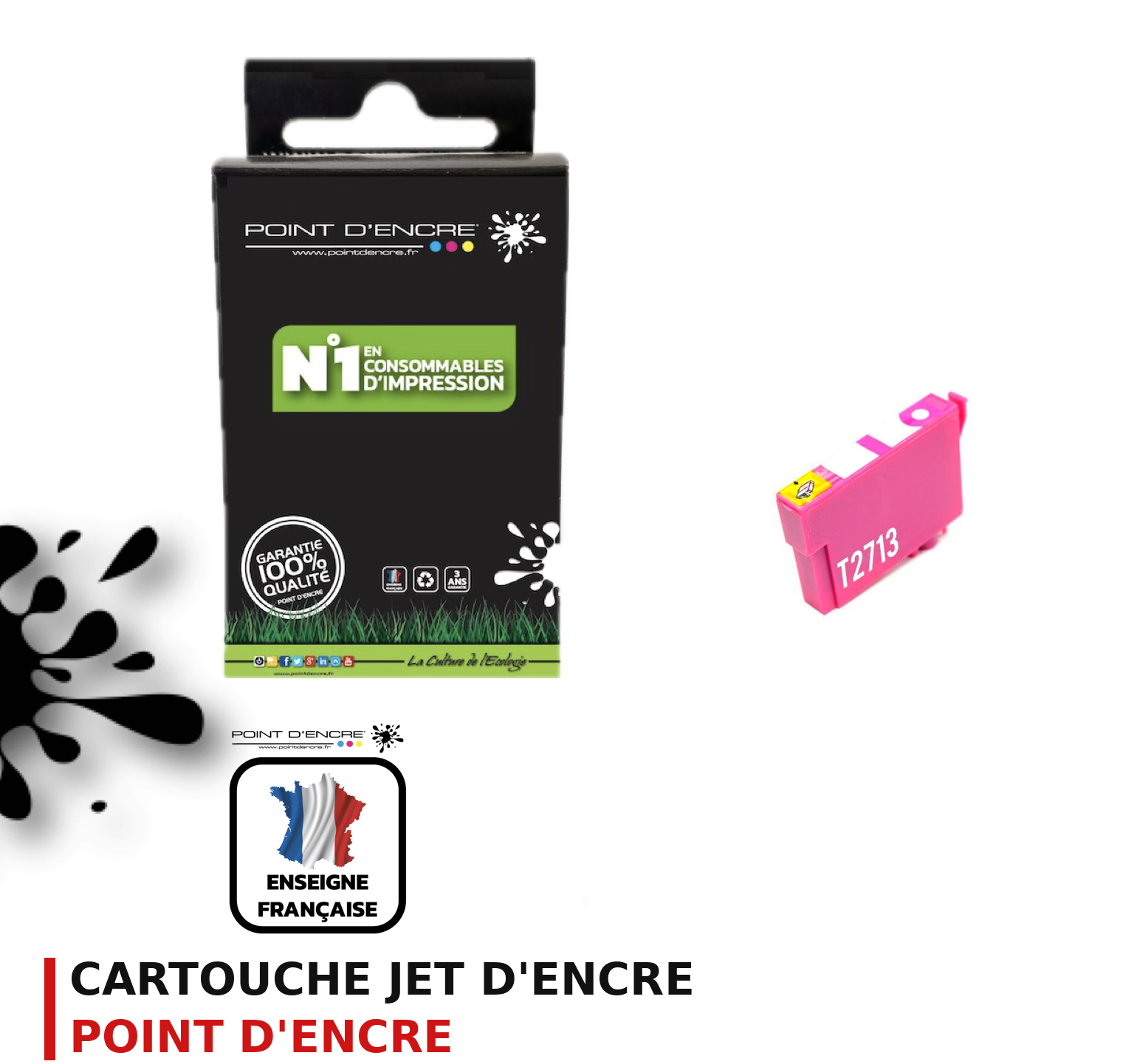 Cartouche d'encre POINT D'ENCRE Epson 27XL — MAGENTA