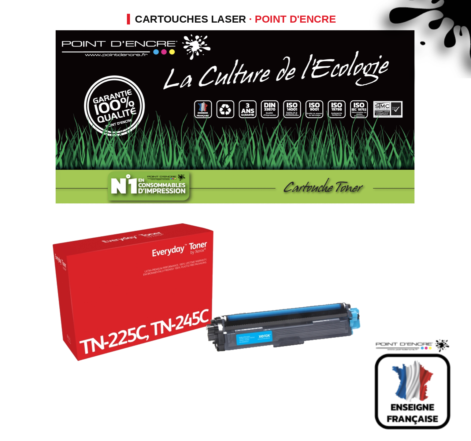 Cartouche laser POINT D'ENCRE Brother TN245 — CYAN