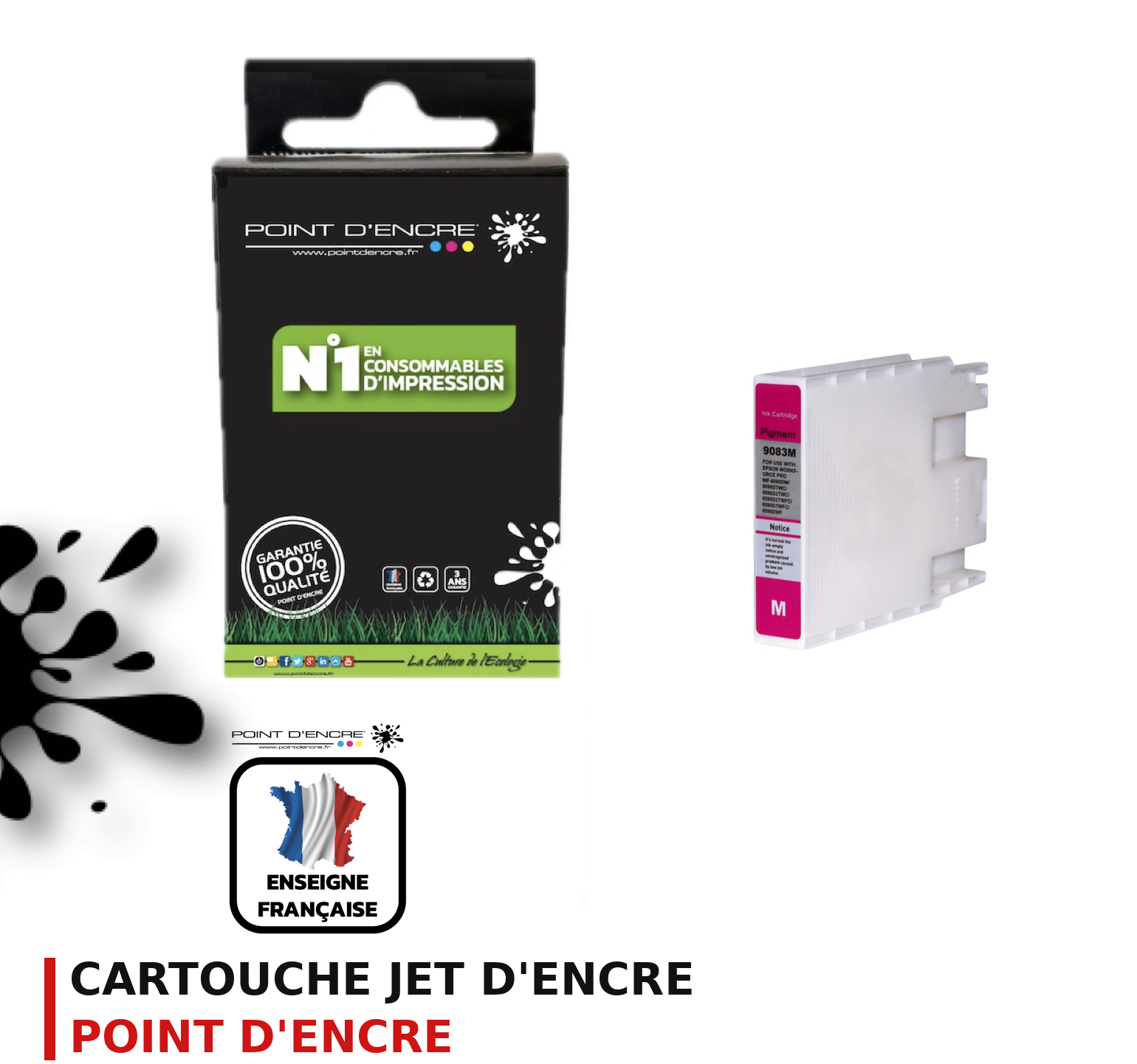 Cartouche d'encre POINT D'ENCRE Epson T9083 — MAGENTA