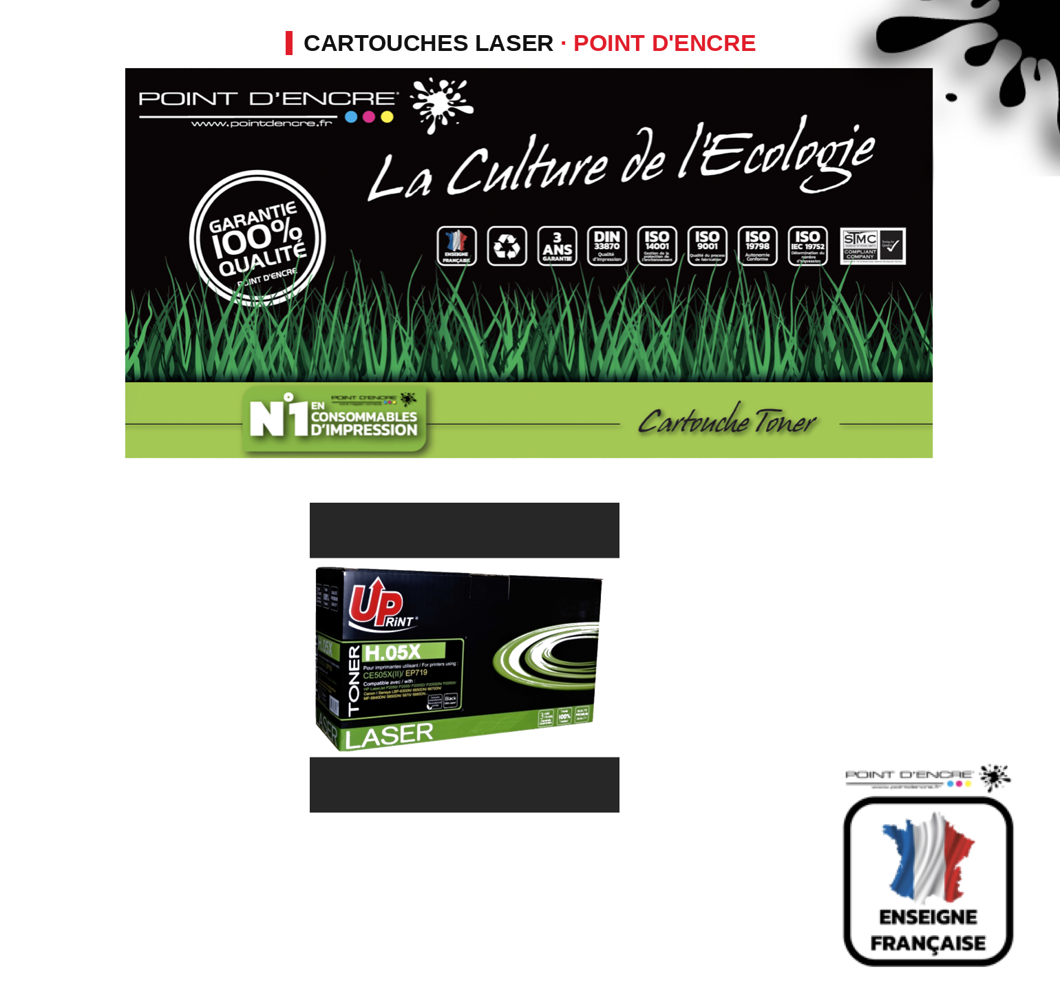 Cartouche laser POINT D'ENCRE Hp 05XL — NOIR