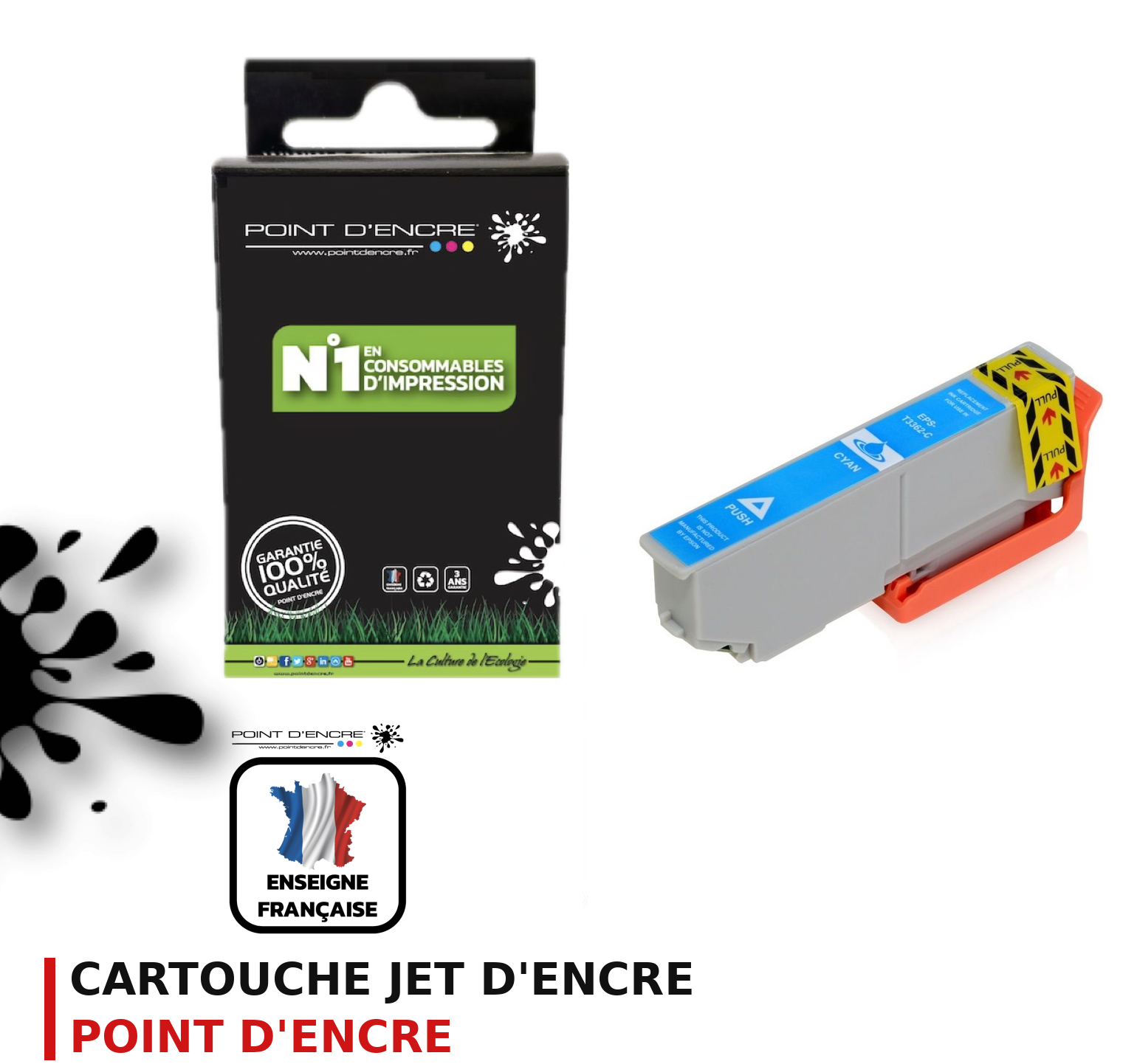 Cartouche d'encre POINT D'ENCRE Epson T33XL — CYAN