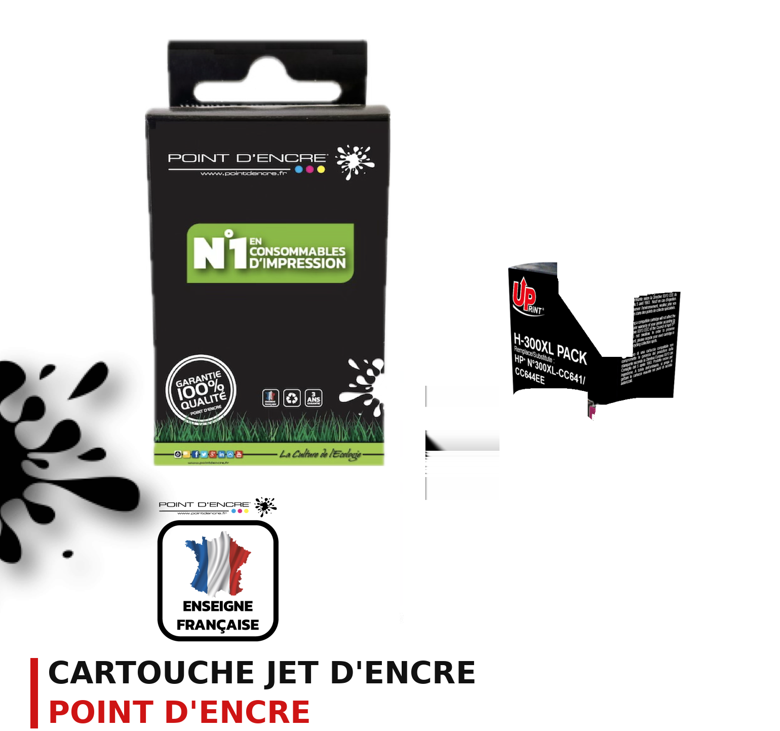 Cartouche d'encre POINT D'ENCRE Hp 300 — PACK