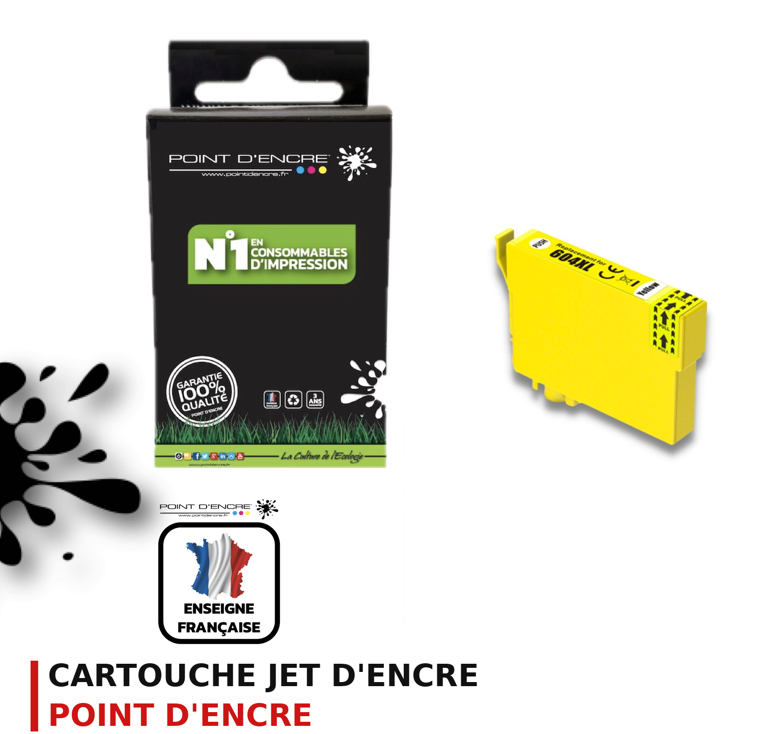 Cartouche d'encre POINT D'ENCRE Epson 604 — JAUNE