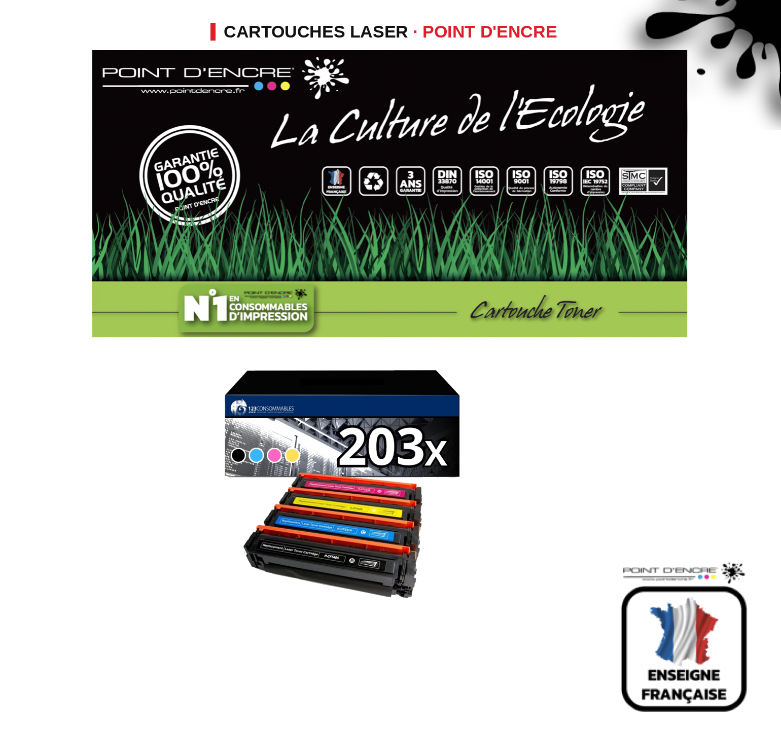 Cartouche laser POINT D'ENCRE Hp 203X — PACK