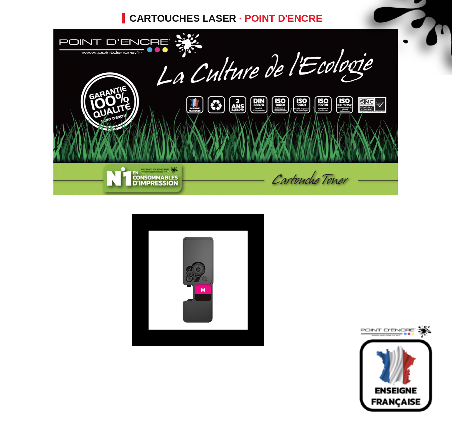 Cartouche laser POINT D'ENCRE Kyocera TK5450 — MAGENTA