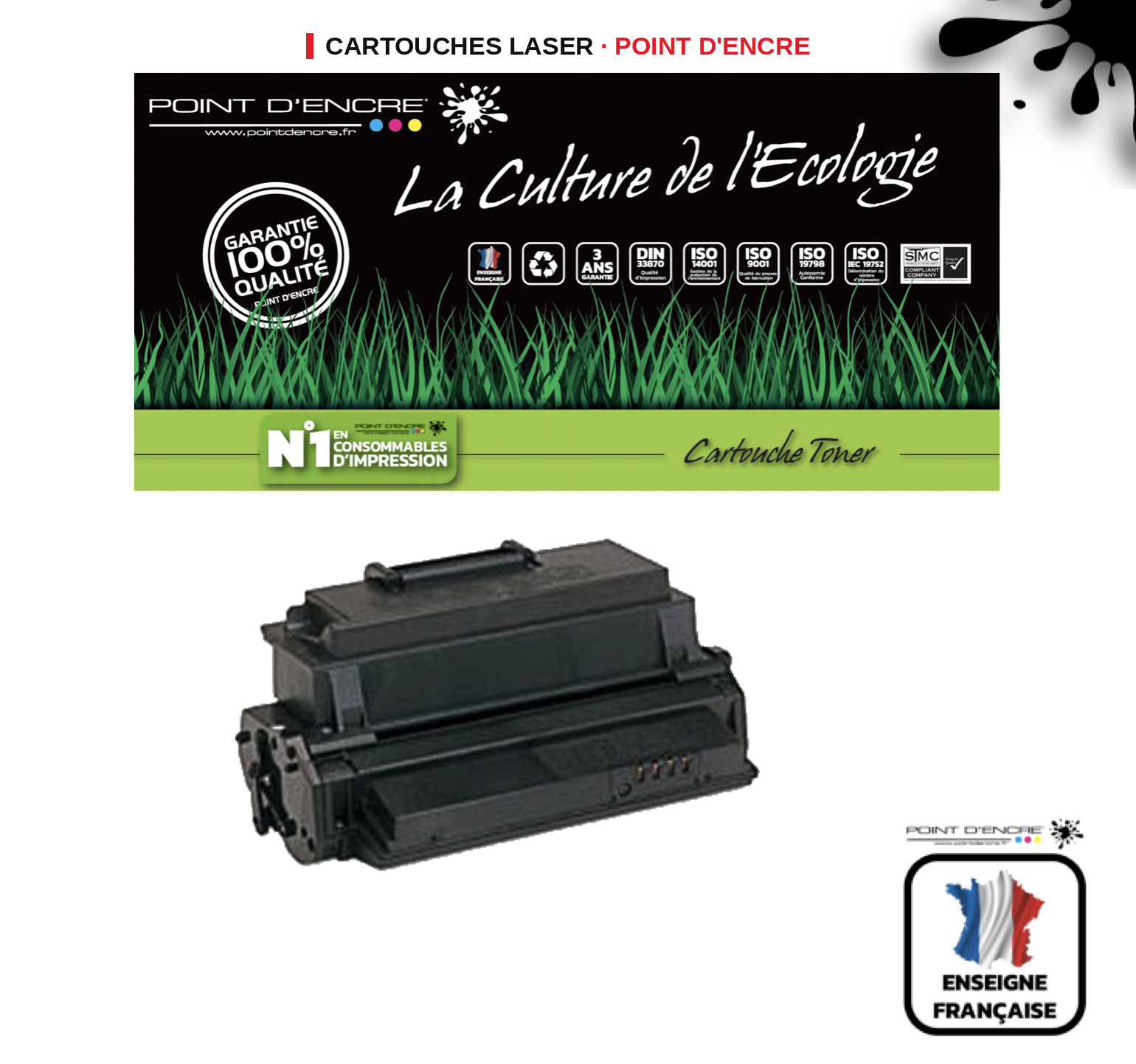 Cartouche laser POINT D'ENCRE Xerox 3420 — NOIR